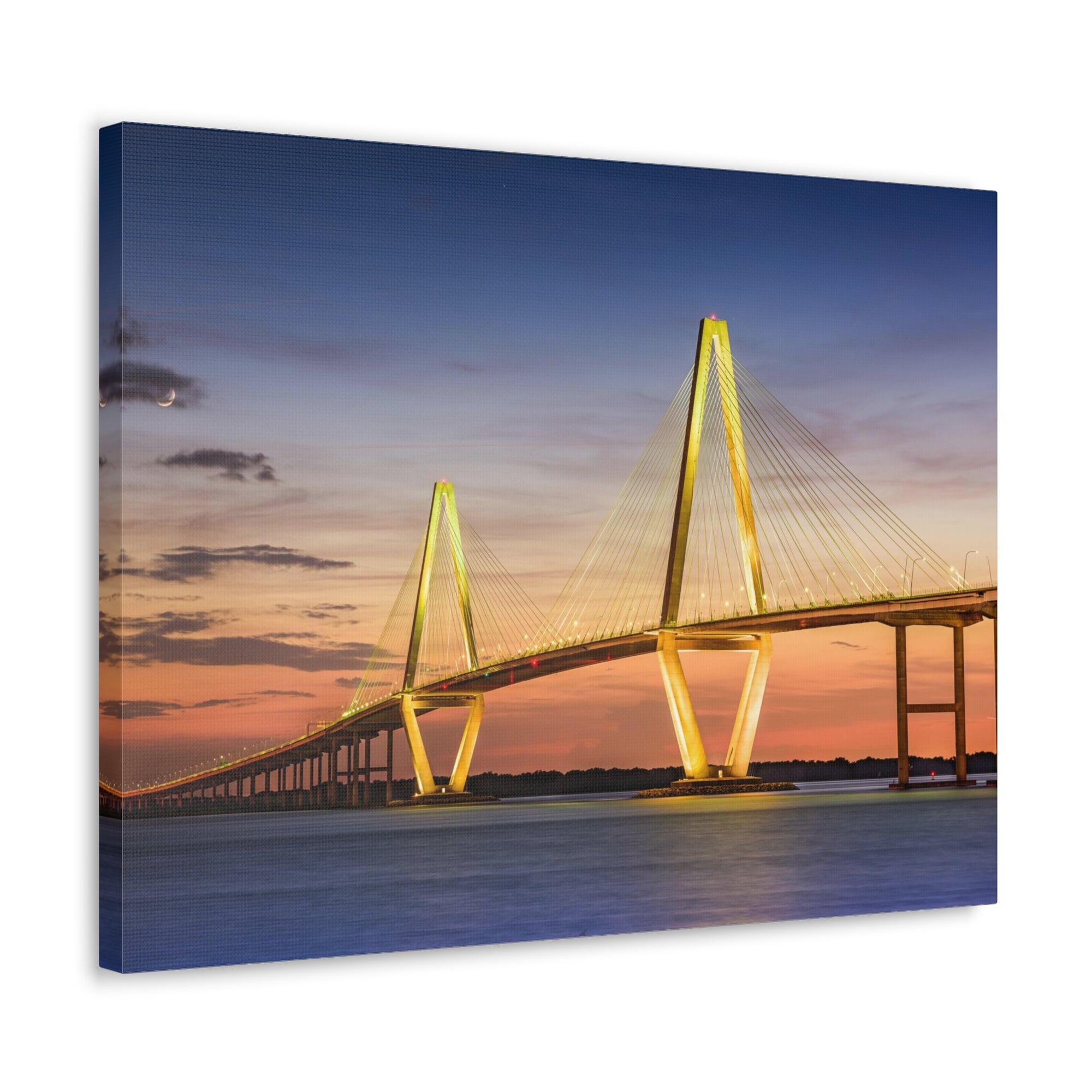 Arthur Ravenel River Bridge Charleston South Carolina Nature Wilderness Photography Canvas Wall Art for Home Decor Ready-to-Hang-Express Your Love Gifts