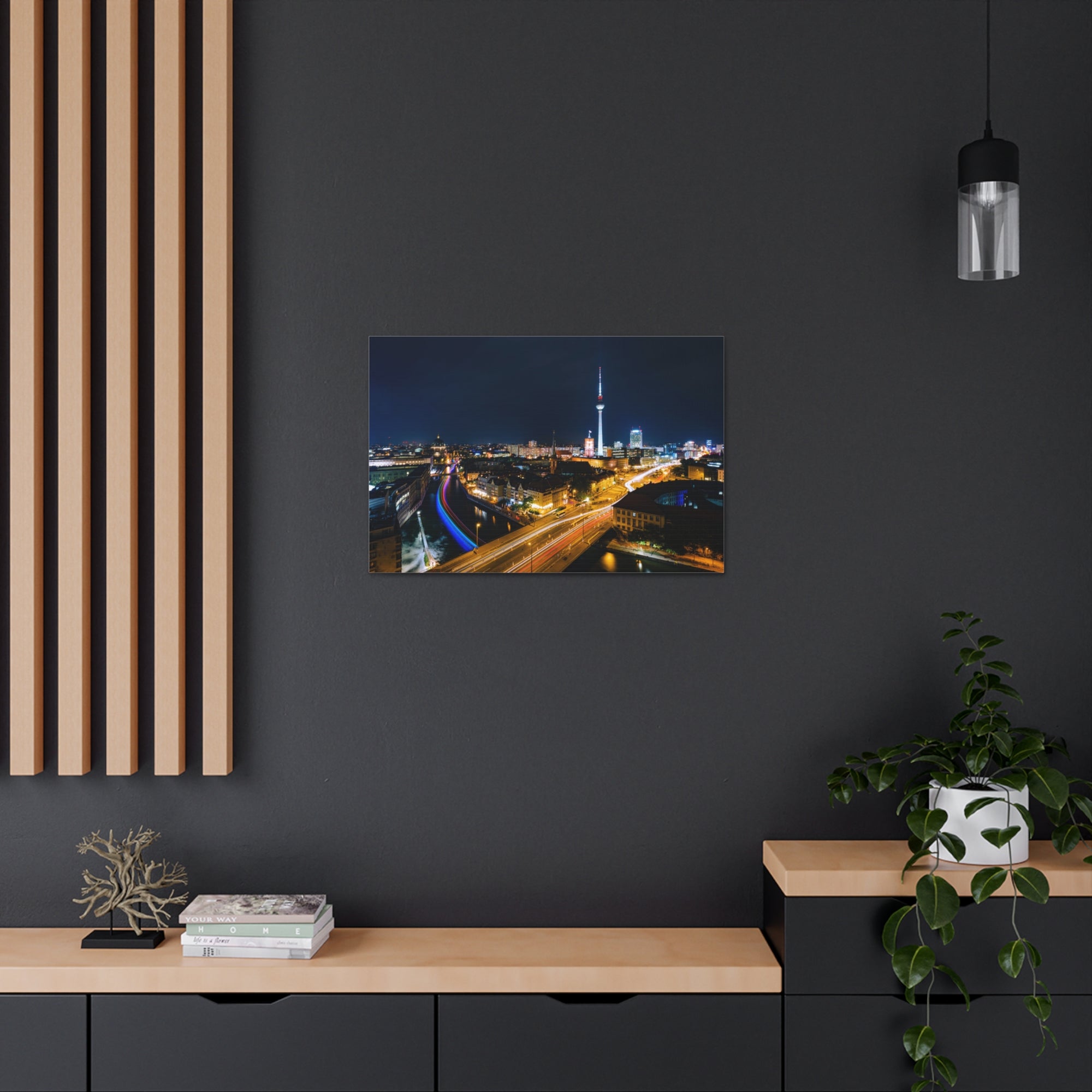 Berlin Night Skyline Canvas Artwork High-Quality Breathtaking Stunning Cityscape for Home Decor Ready to Hang-Express Your Love Gifts