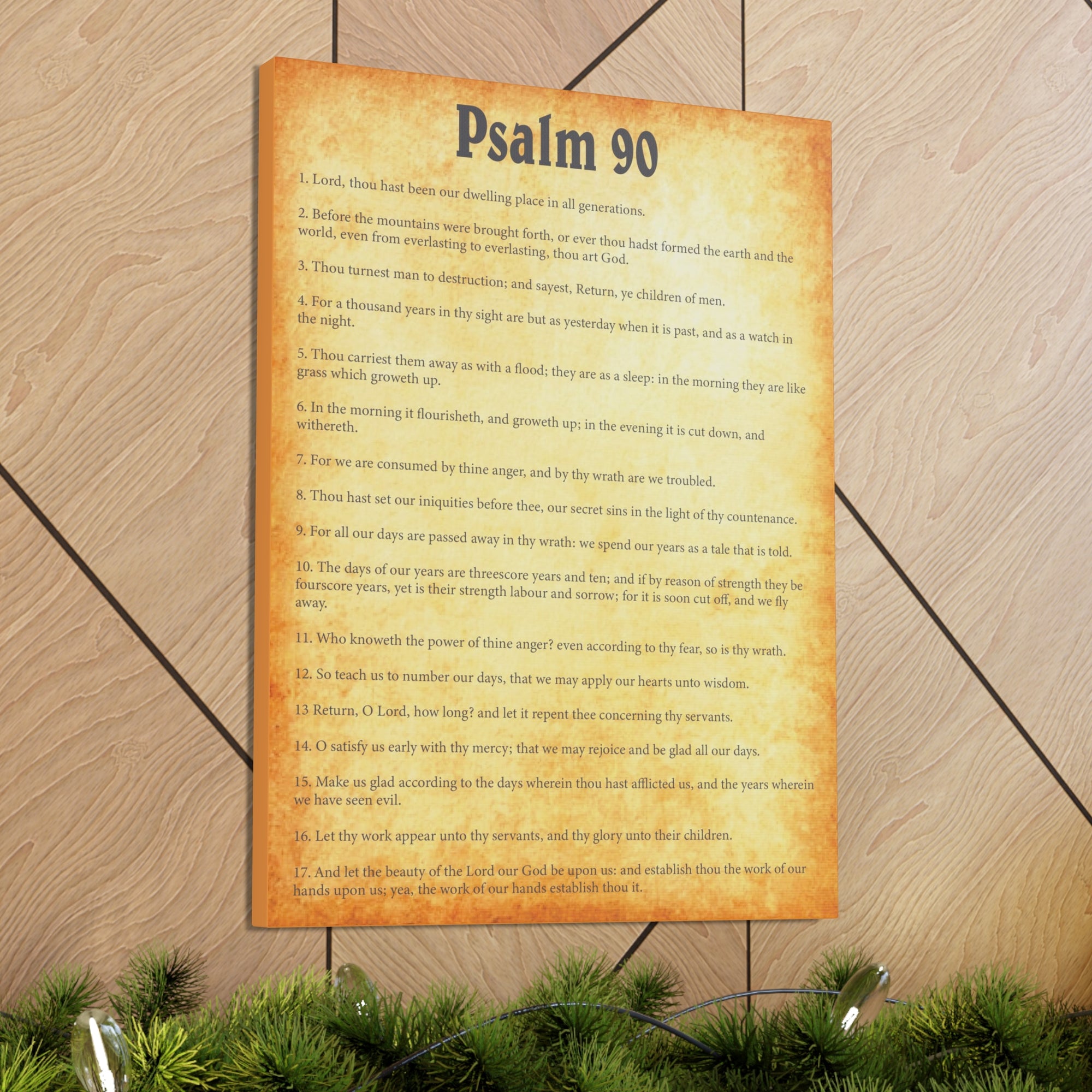 Scripture Walls Psalm 90 Gold Bible Chapter Canvas Christian Wall Art Ready to Hang Unframed-Express Your Love Gifts