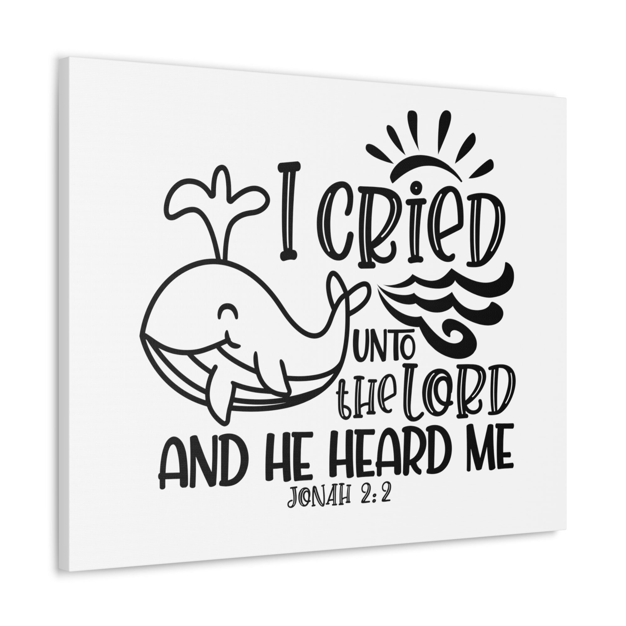 Scripture Walls Jonah 2:2 I Cried Unto the Lord Bible Verse Canvas Christian Wall Art Ready to Hang Unframed-Express Your Love Gifts