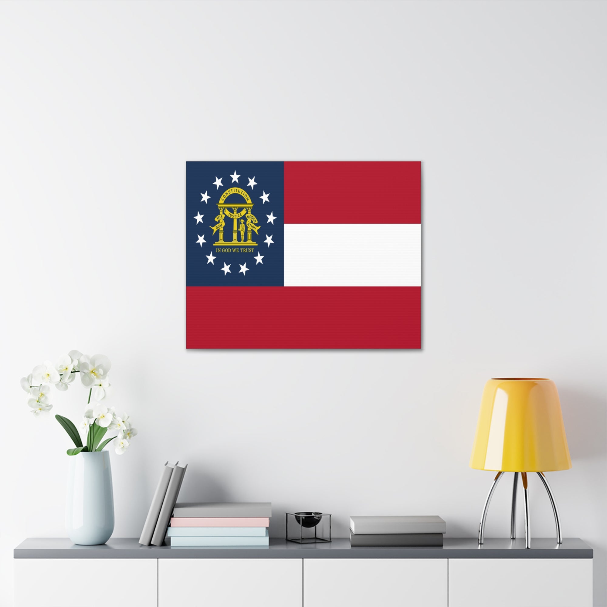 Georgia State Flag Canvas Vibrant Wall Art Unframed Home Decor-Express Your Love Gifts