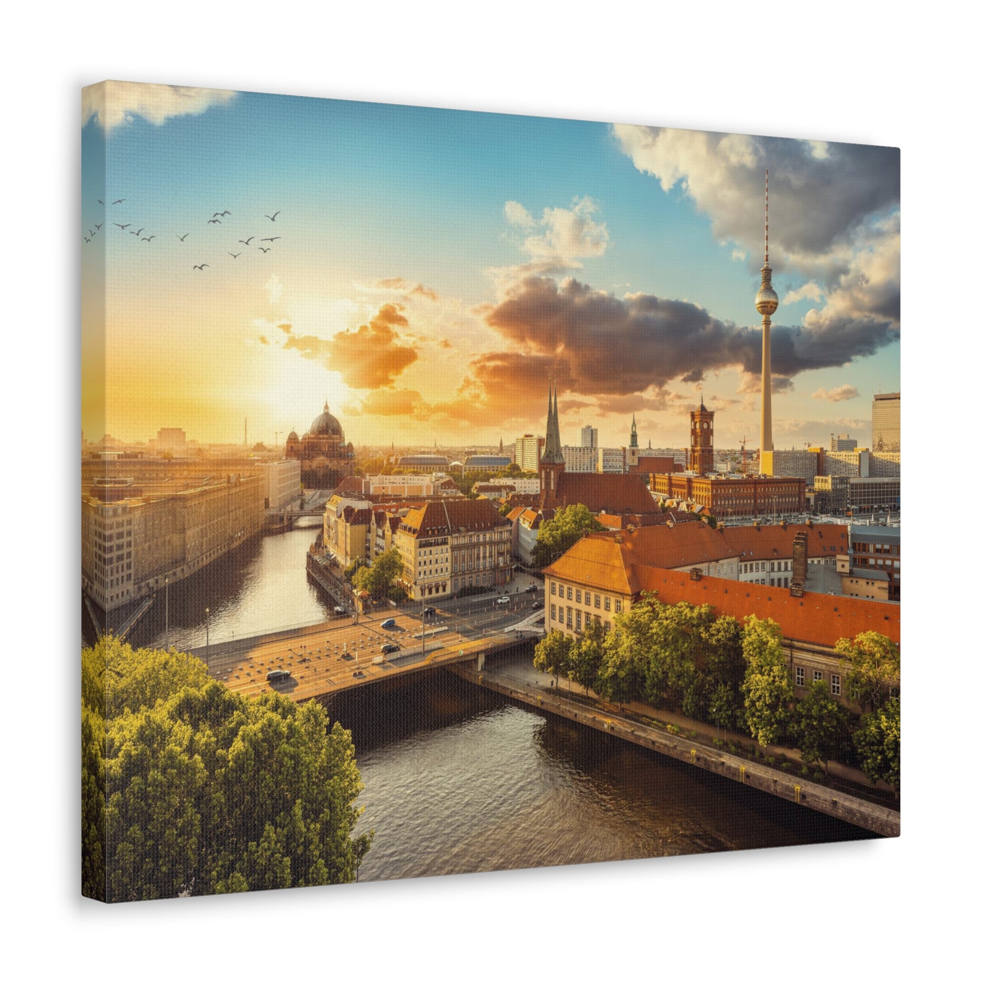 Berlin Daytime Skyline Canvas Artwork High-Quality Breathtaking Stunning Cityscape for Home Decor Ready to Hang-Express Your Love Gifts