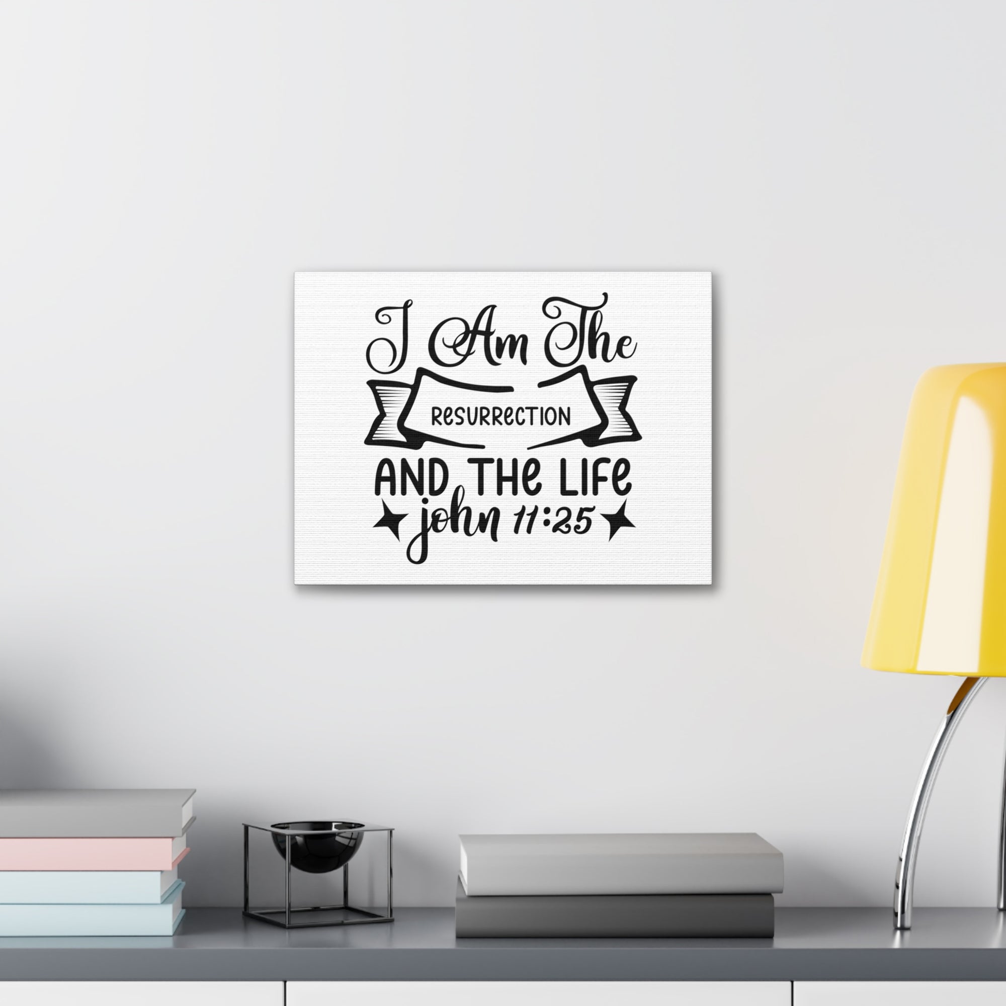 Scripture Walls John 11:25 I Am The Life Bible Verse Canvas Christian Wall Art Ready to Hang Unframed-Express Your Love Gifts