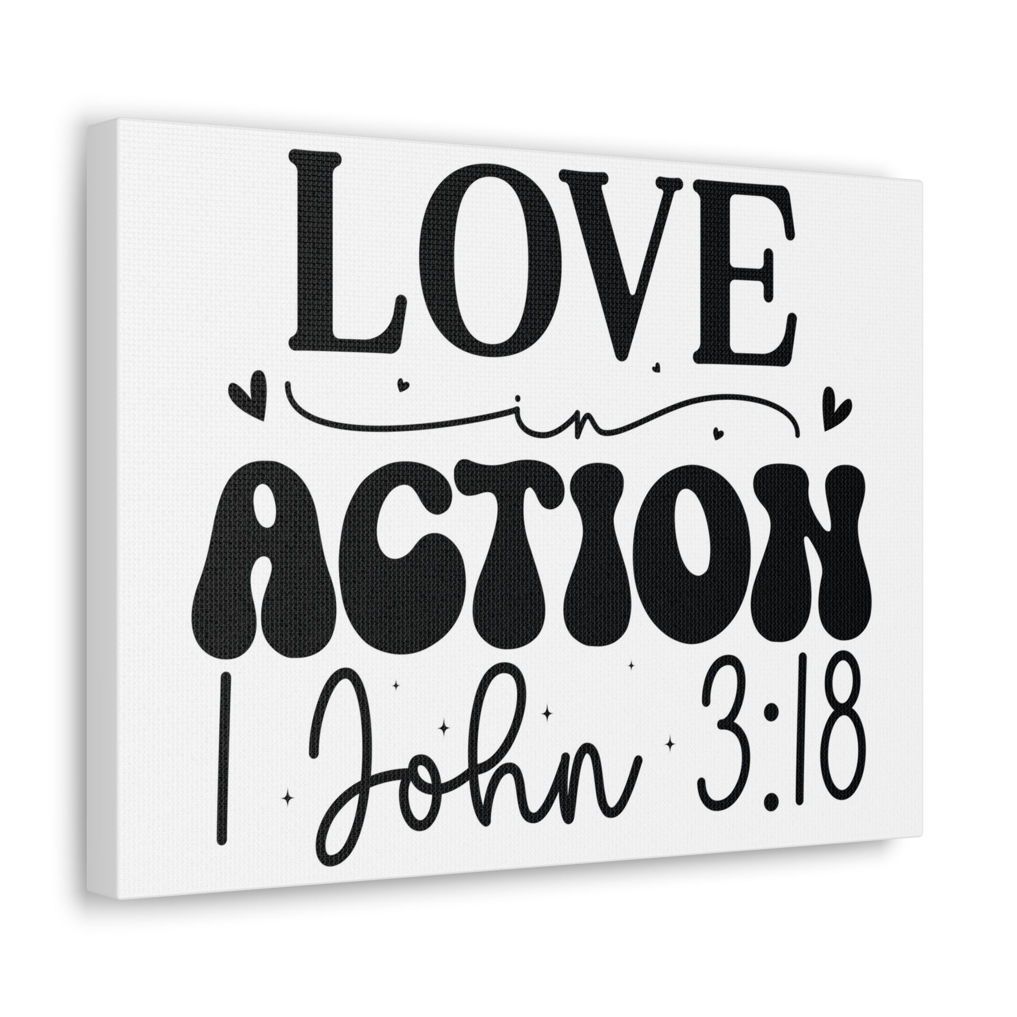 Scripture Walls 1 John 3:18 His Love in Action Bible Verse Canvas Christian Wall Art Ready to Hang Unframed-Express Your Love Gifts