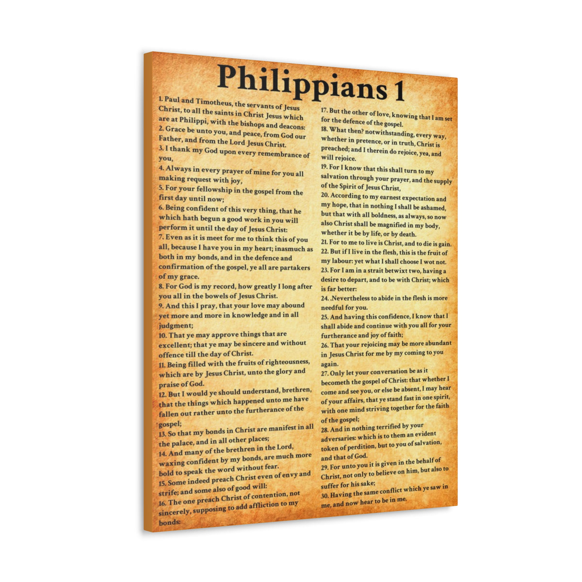 Scripture Walls Philippians 1 Gold Bible Verse Canvas Christian Wall Art Ready to Hang Unframed-Express Your Love Gifts