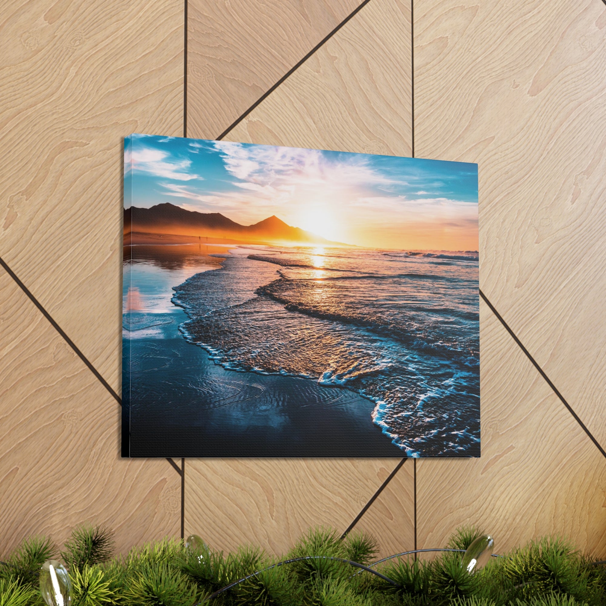 Beach Sunset Endless Horizon Ocean Canvas Wall Art for Home Decor Ready-to-Hang-Express Your Love Gifts