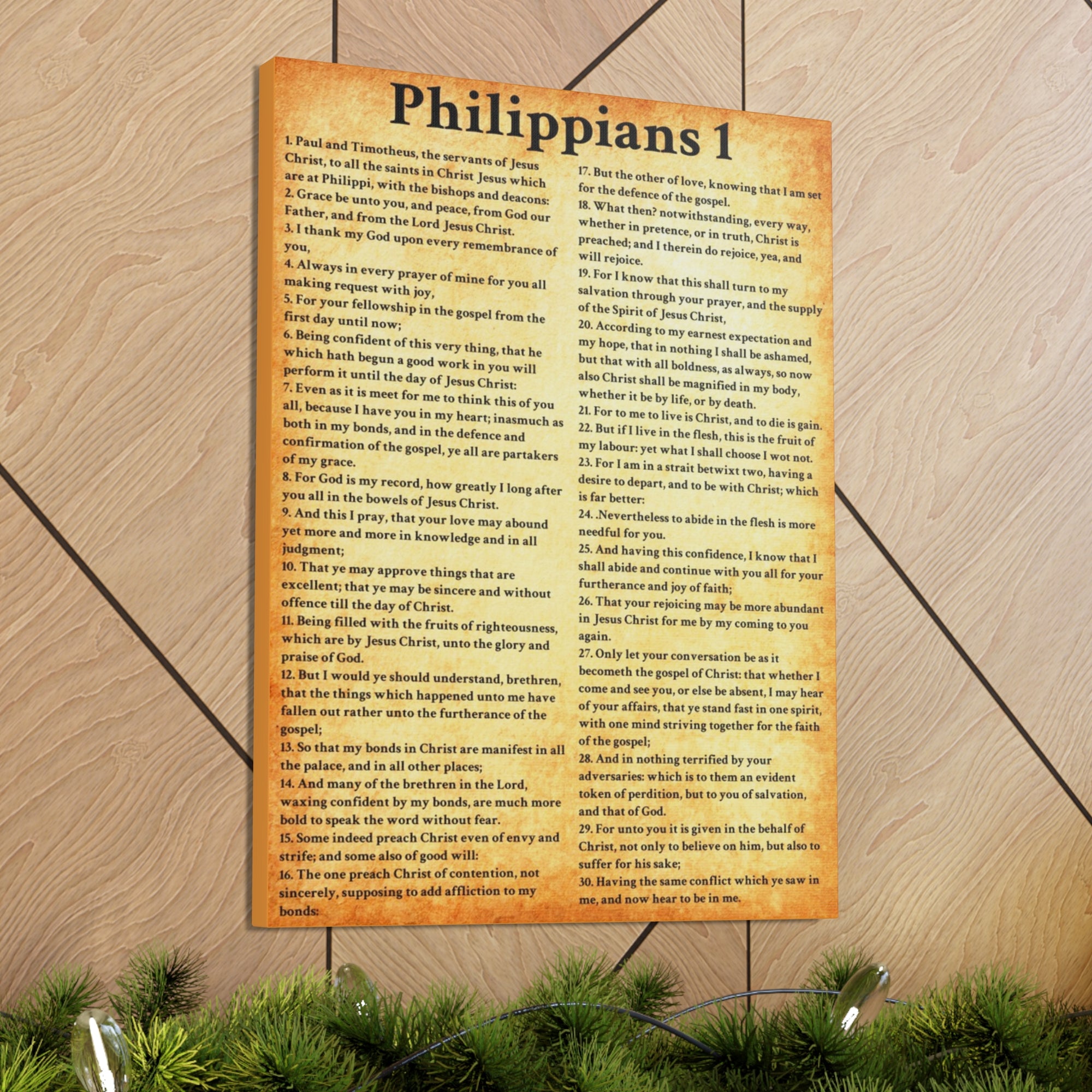 Scripture Walls Philippians 1 Gold Bible Verse Canvas Christian Wall Art Ready to Hang Unframed-Express Your Love Gifts