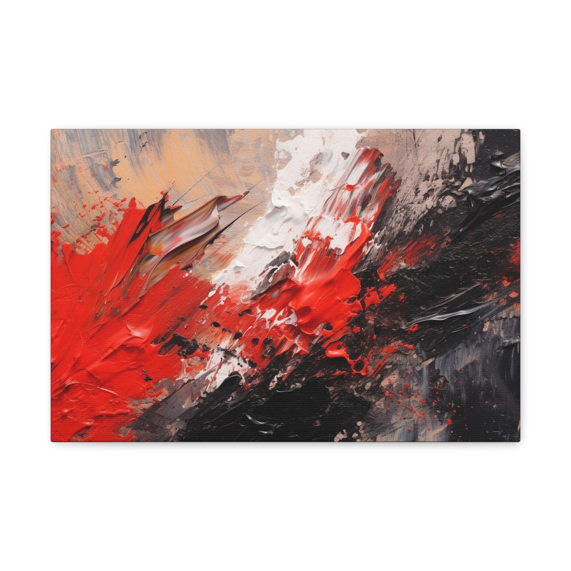 Abstract Oil Painting White Red Black Brushstrokes Painting Canvas Wall Art for Home Decor Ready-to-Hang-Express Your Love Gifts