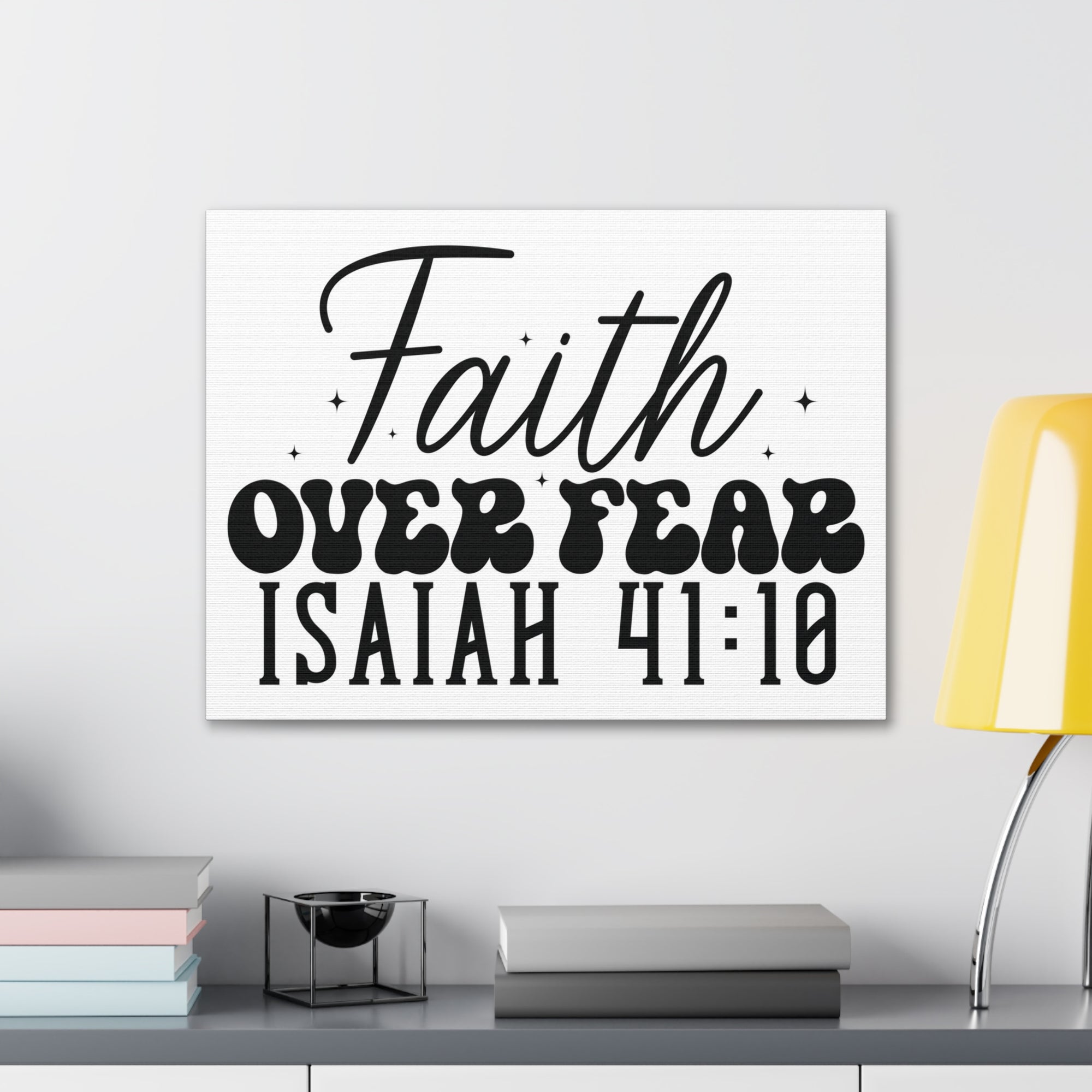 Scripture Walls Isaiah 41:10 Faith Over Fear Bible Verse Canvas Christian Wall Art Ready to Hang Unframed-Express Your Love Gifts