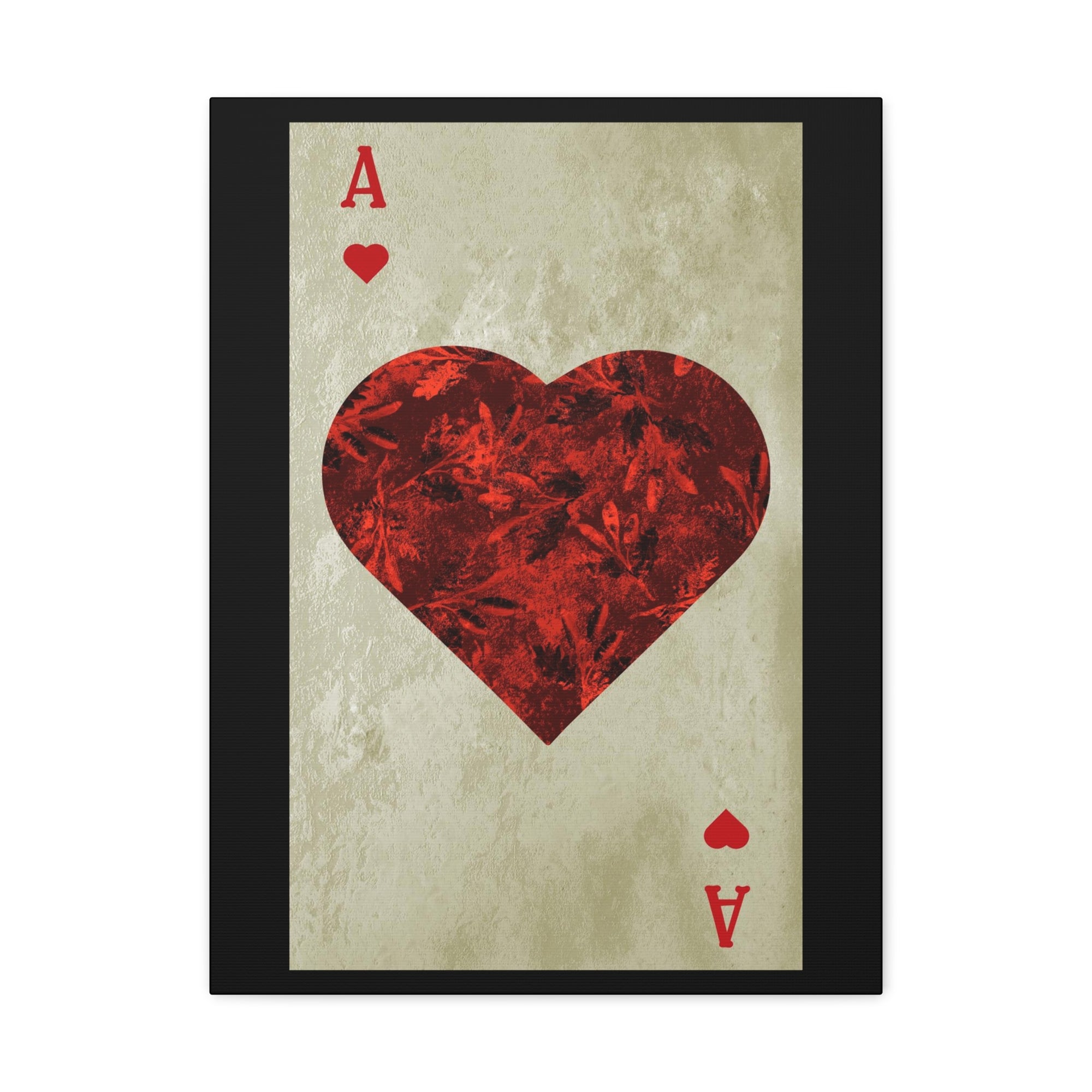 Ace Of Hearts Playing Card Canvas Wall Art for Home Decor Ready-to-Hang-Express Your Love Gifts