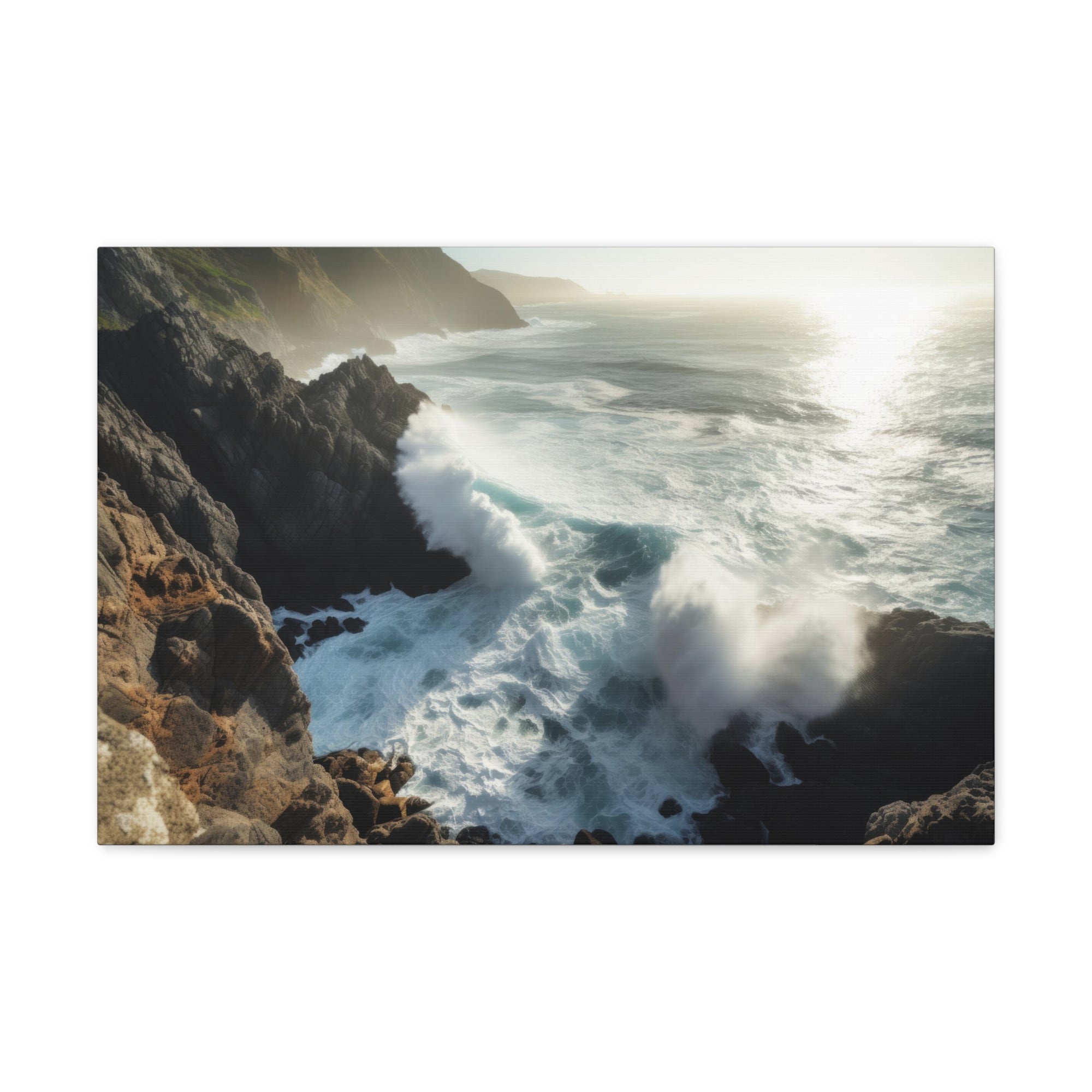 Beautiful Grand Canyon Big Crashing Waves Ocean Canvas Wall Art for Home Decor Ready-to-Hang-Express Your Love Gifts