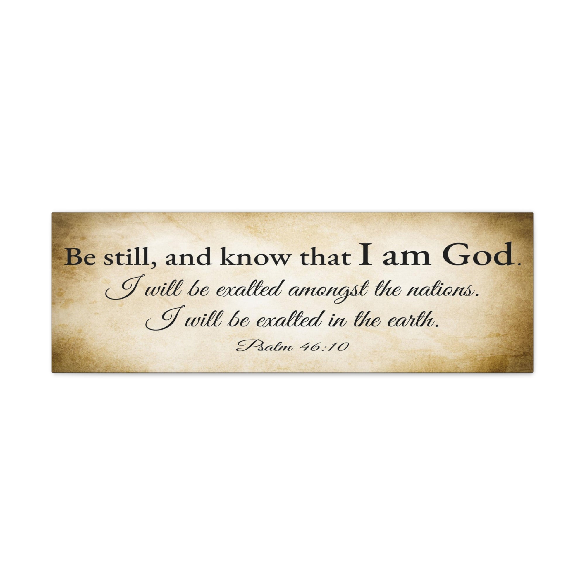 Scripture Walls Psalm 46:10 Gold Bible Verse Canvas Christian Wall Art Ready to Hang Unframed-Express Your Love Gifts