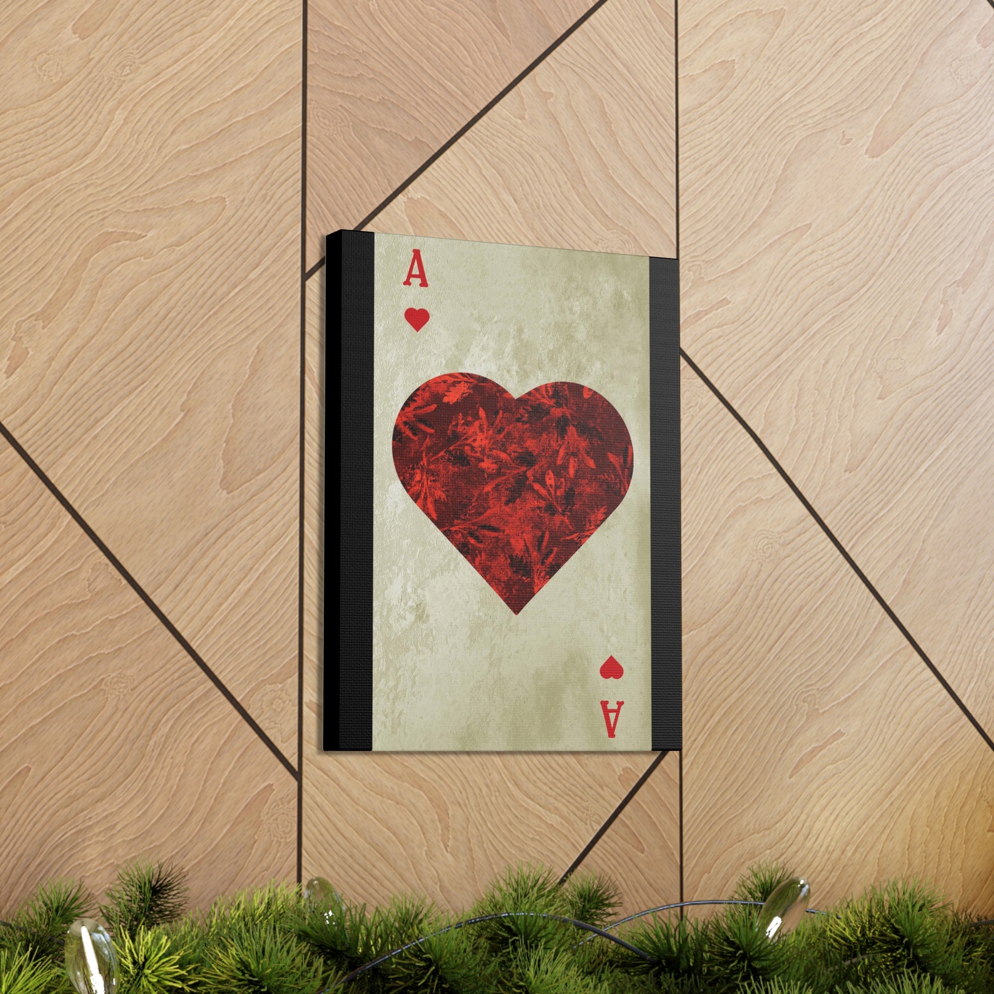 Ace Of Hearts Playing Card Canvas Wall Art for Home Decor Ready-to-Hang-Express Your Love Gifts