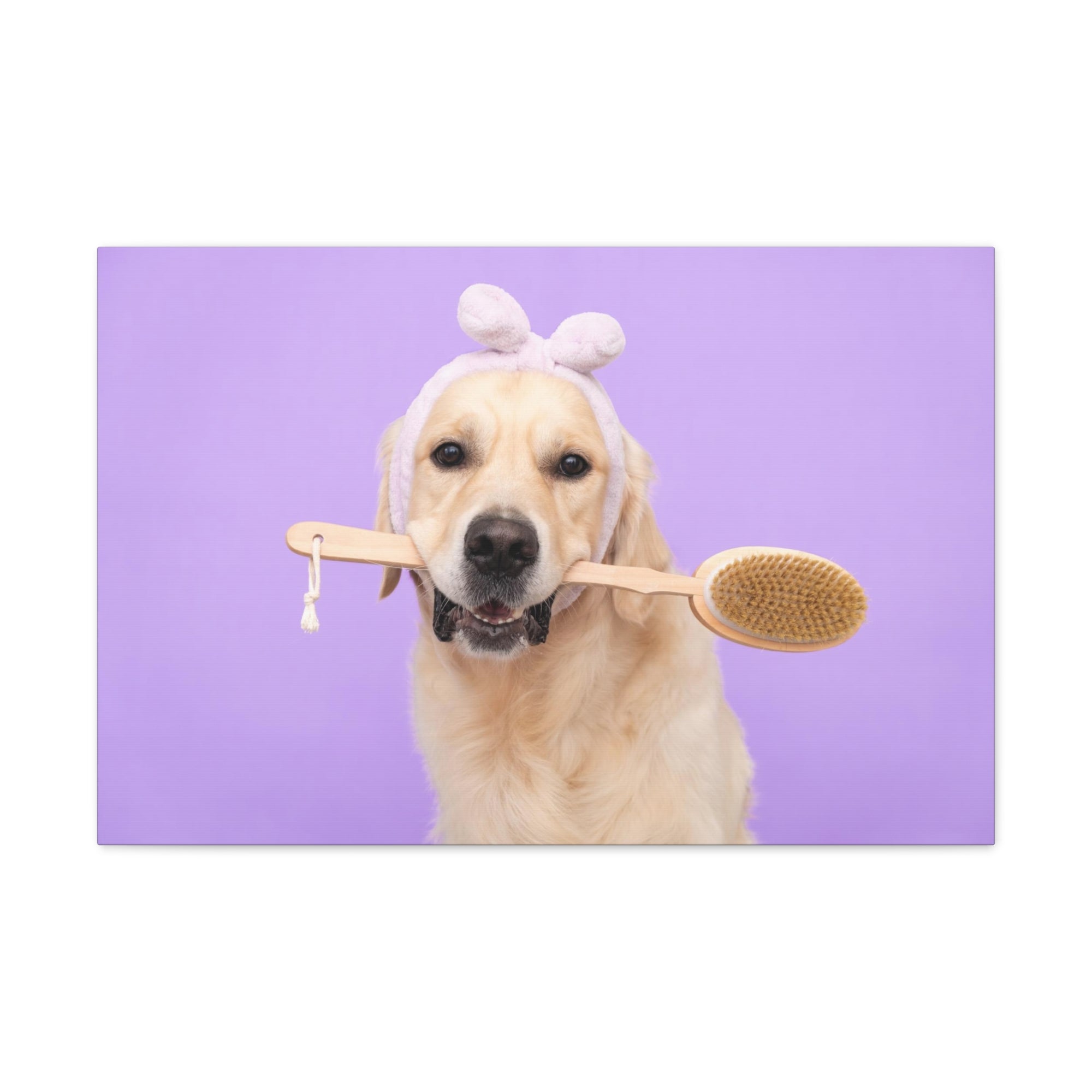 Funny Golden Retriever Bathee Canvas Wall Art for Home Decor Ready-to-Hang-Express Your Love Gifts