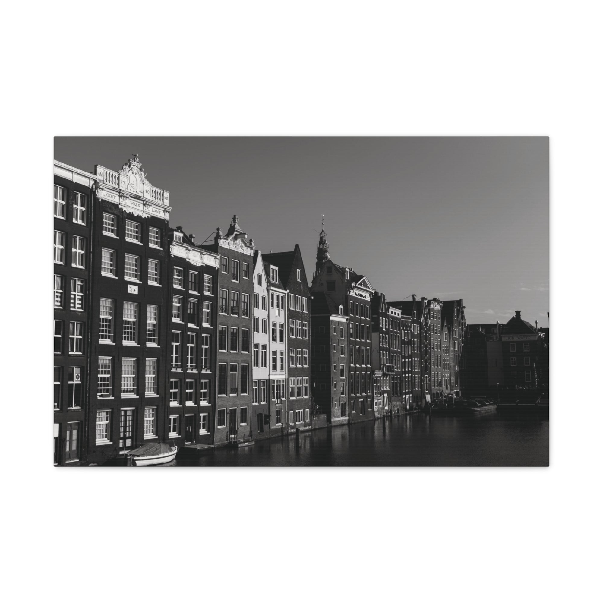 Amsterdam Black And White Skyline Canvas Artwork High-Quality Breathtaking Stunning Cityscape for Home Decor Ready to Hang-Express Your Love Gifts