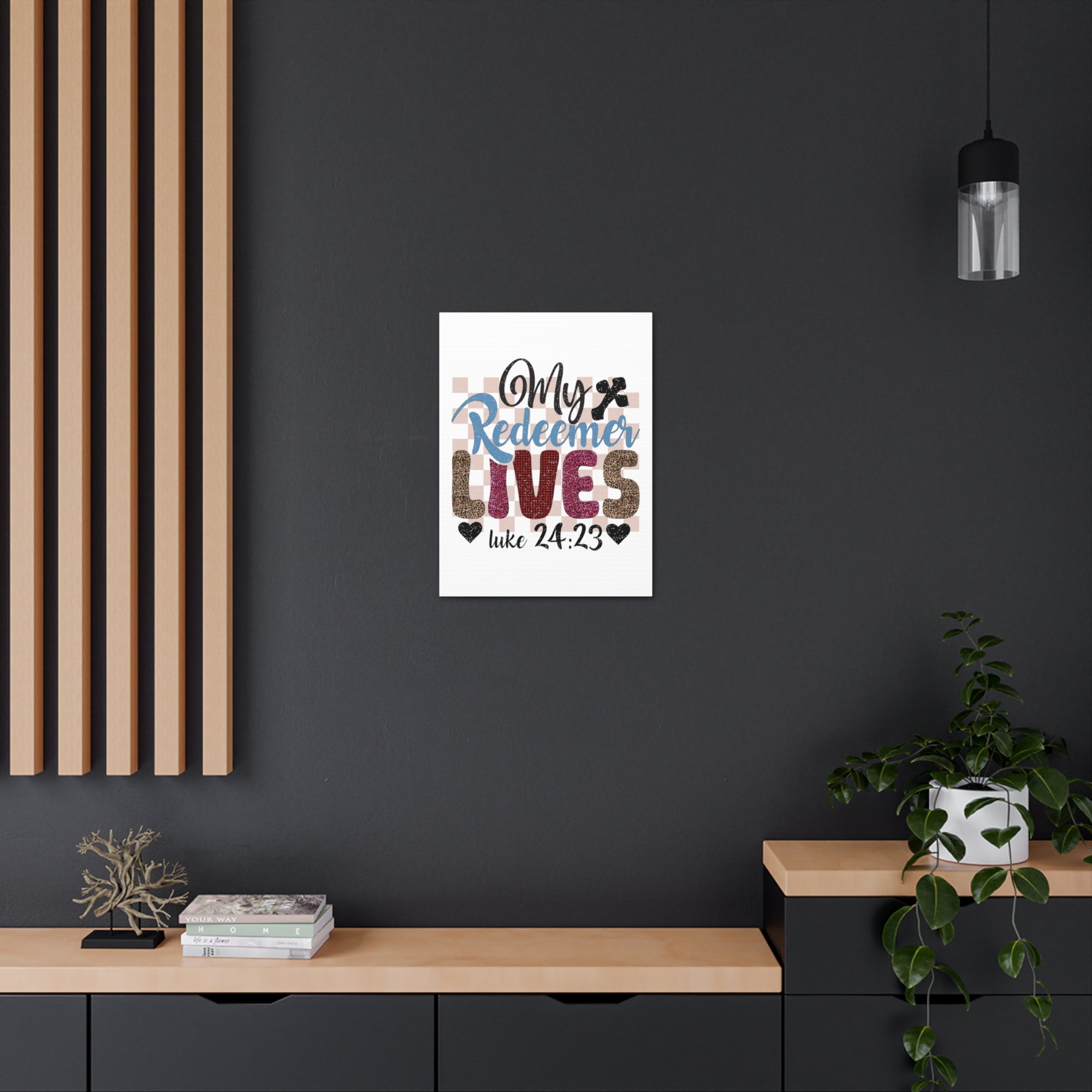 Scripture Walls Luke 24:23 My Redeemer Lives Bible Verse Canvas Christian Wall Art Ready to Hang Unframed-Express Your Love Gifts