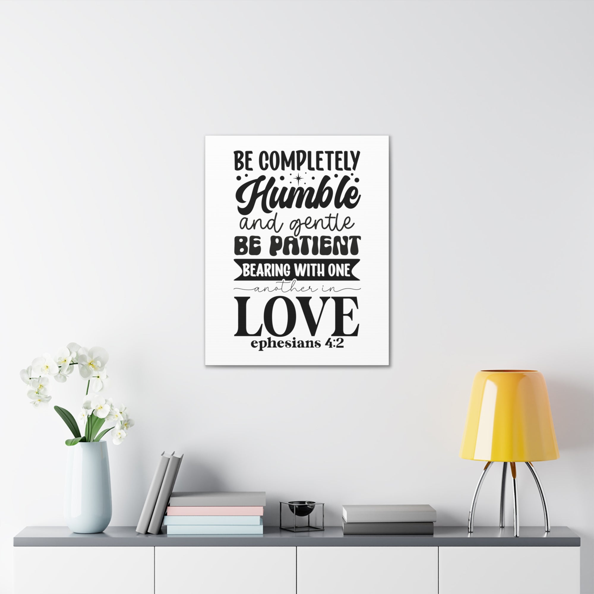 Scripture Walls Ephesians 4:2 Be Completely Humble Bible Verse Canvas Christian Wall Art Ready to Hang Unframed-Express Your Love Gifts