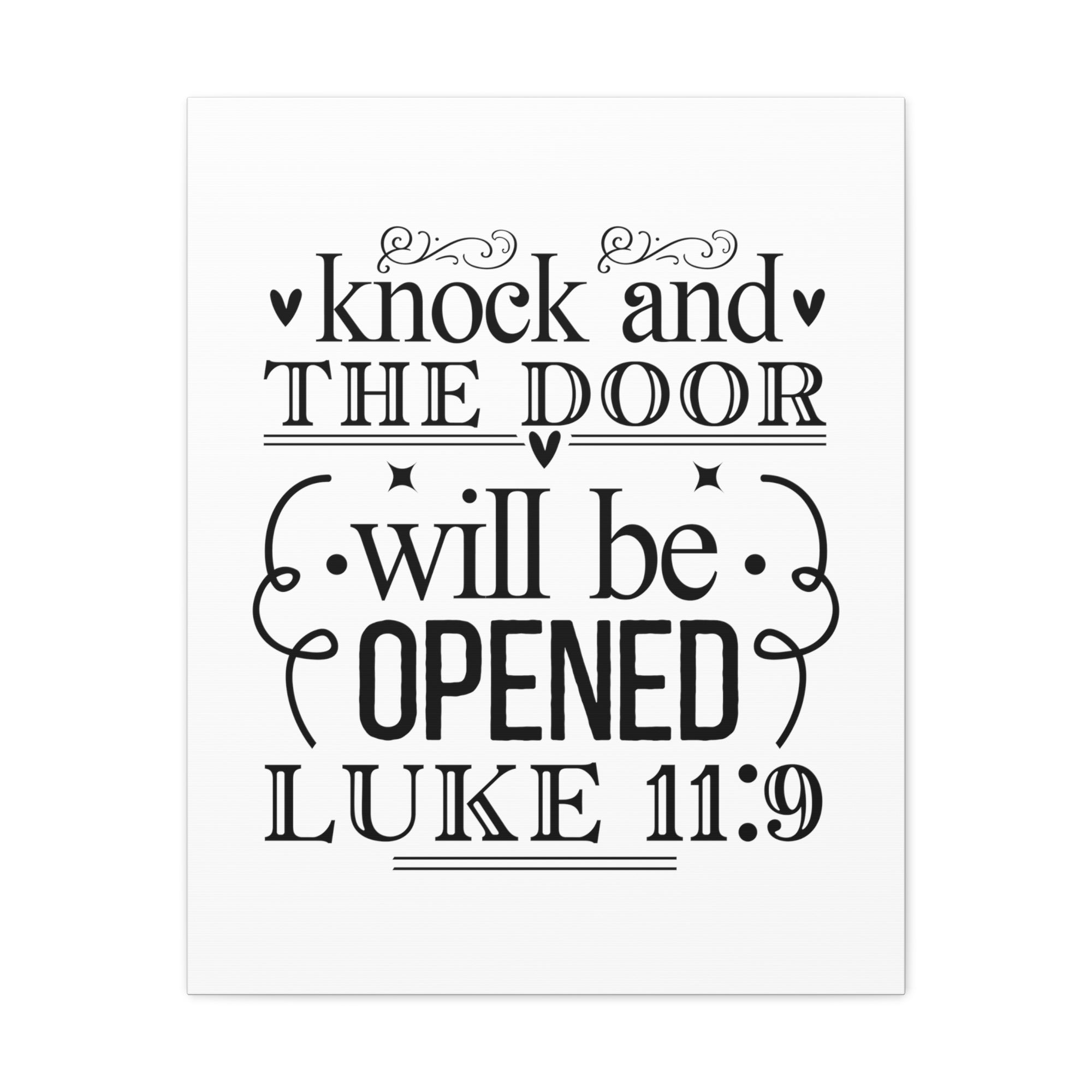 Scripture Walls Luke 11:9 Knock Bible Verse Canvas Christian Wall Art Ready to Hang Unframed-Express Your Love Gifts