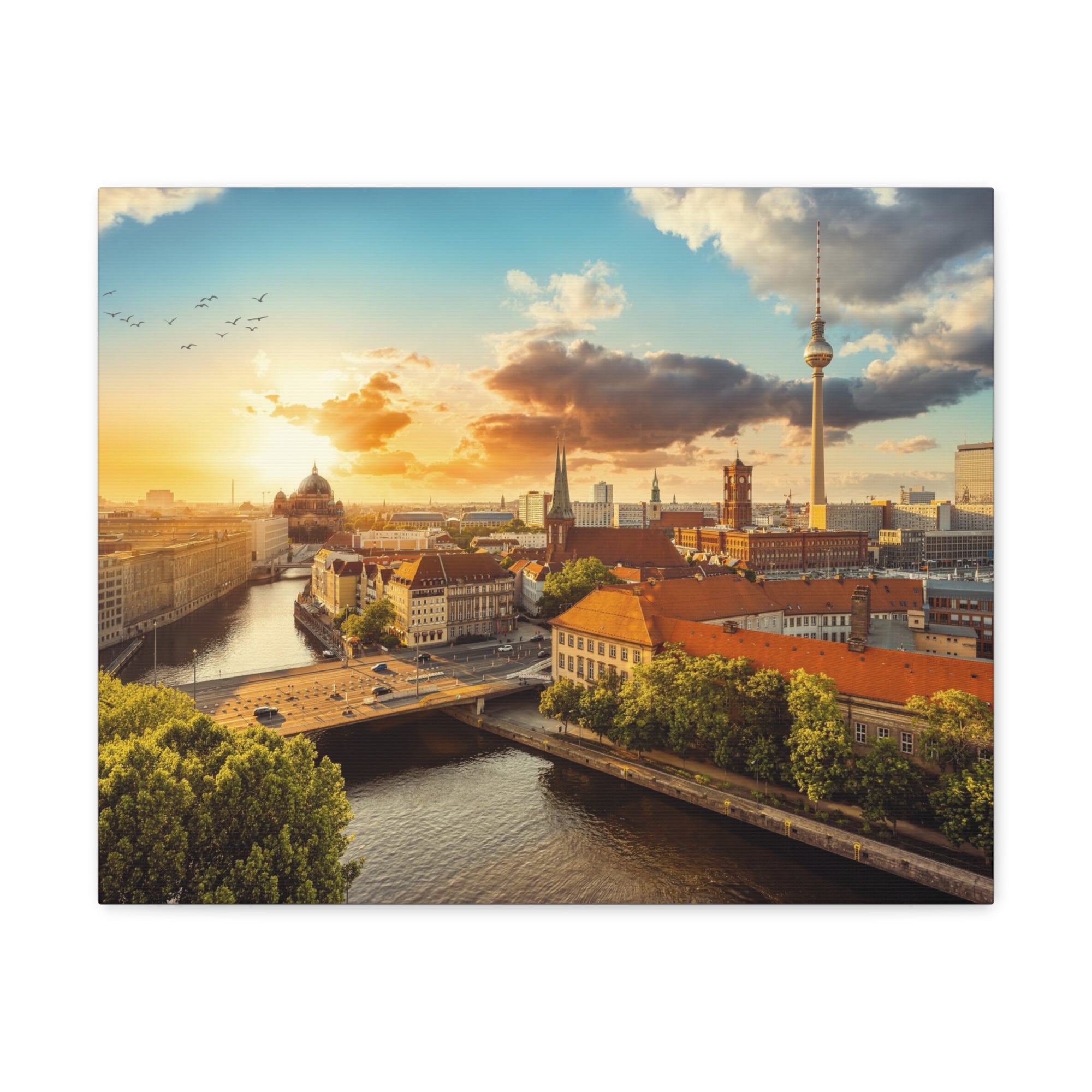 Berlin Daytime Skyline Canvas Artwork High-Quality Breathtaking Stunning Cityscape for Home Decor Ready to Hang-Express Your Love Gifts