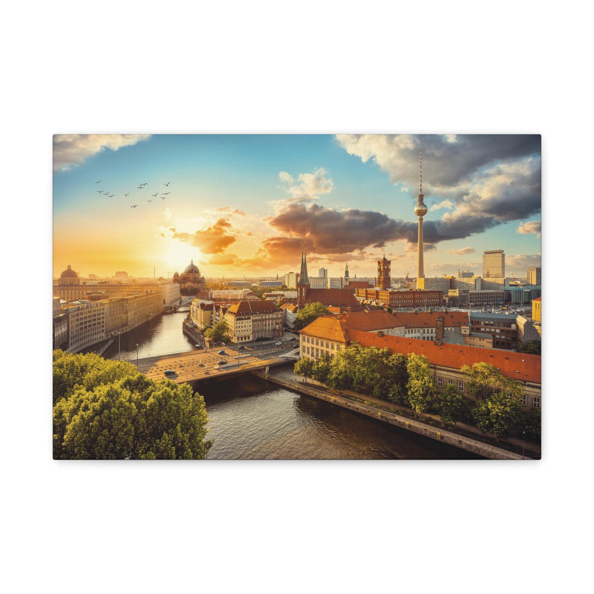 Berlin Daytime Skyline Canvas Artwork High-Quality Breathtaking Stunning Cityscape for Home Decor Ready to Hang-Express Your Love Gifts