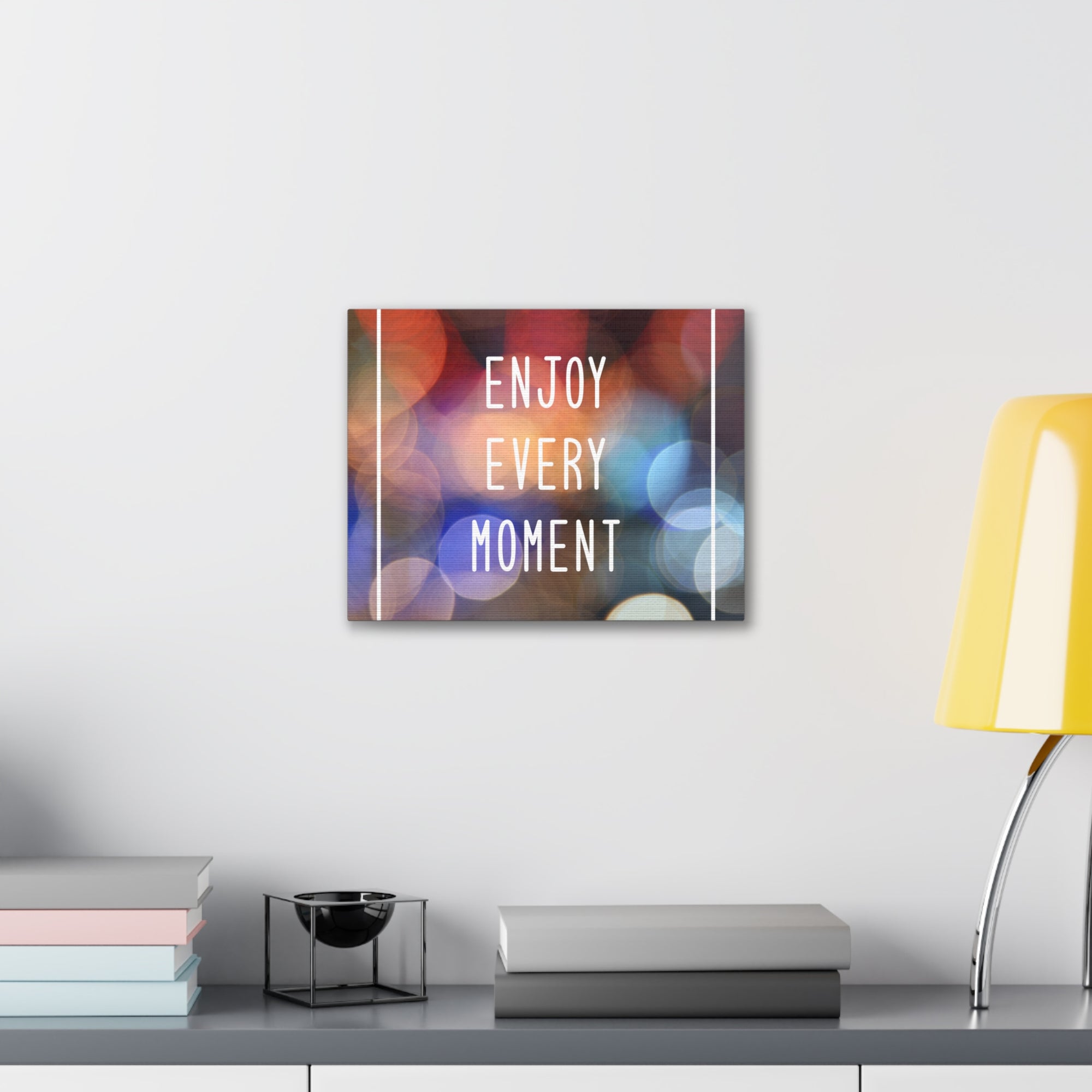 Inspirational Quote Canvas Enjoy Every Moment Motivational Print Ready to Hang Artwork-Express Your Love Gifts