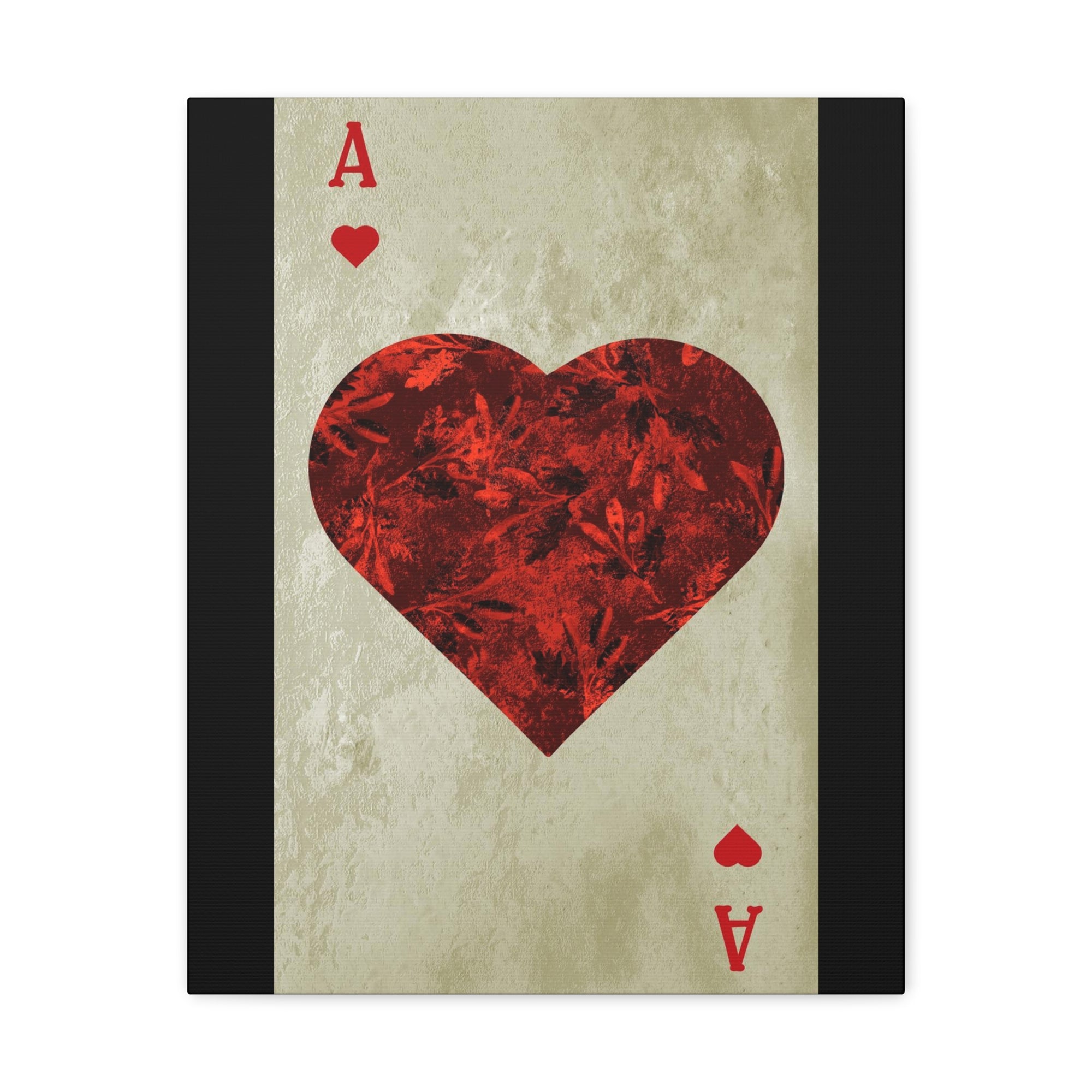 Ace Of Hearts Playing Card Canvas Wall Art for Home Decor Ready-to-Hang-Express Your Love Gifts