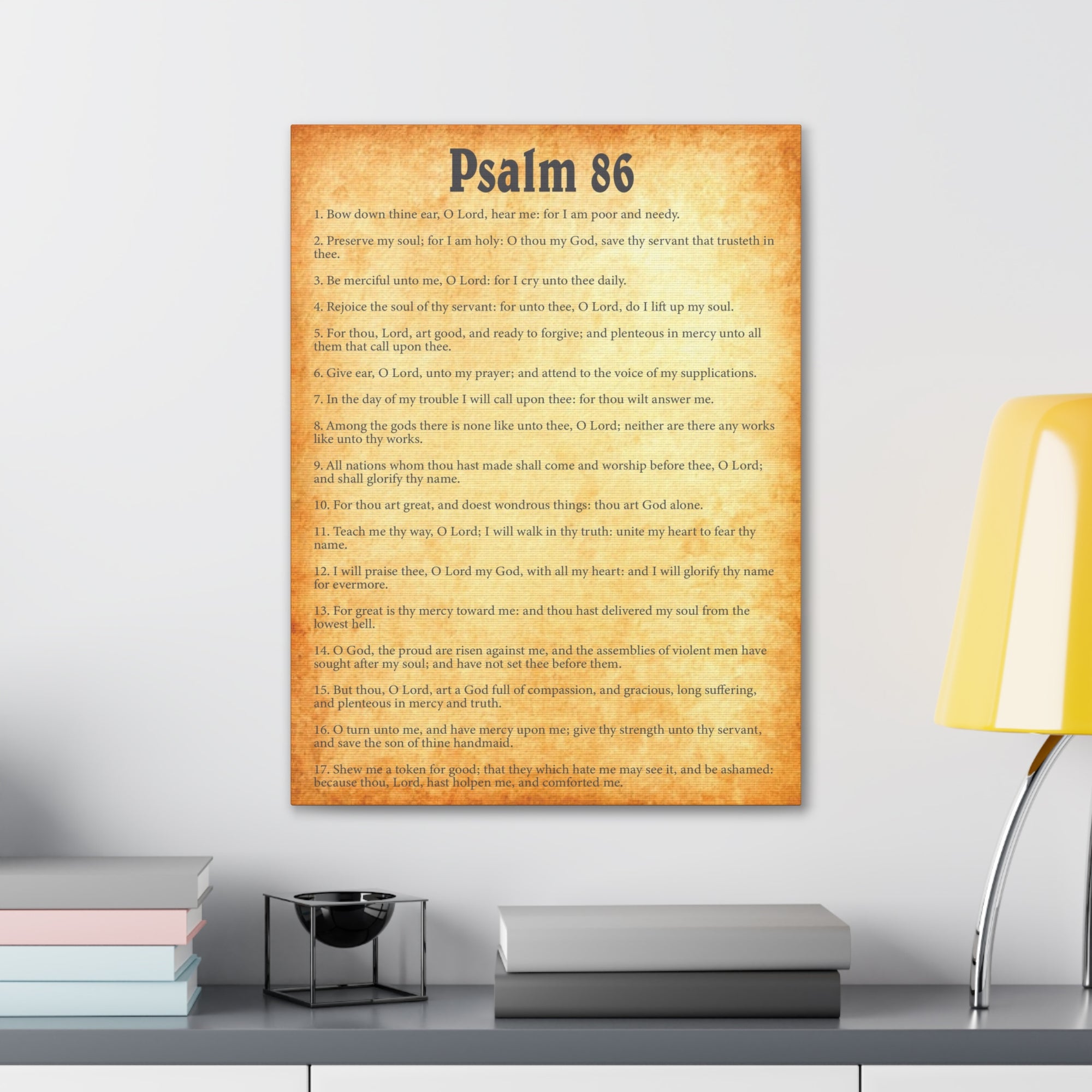 Scripture Walls Psalm 86 Gold Bible Chapter Canvas Christian Wall Art Ready to Hang Unframed-Express Your Love Gifts