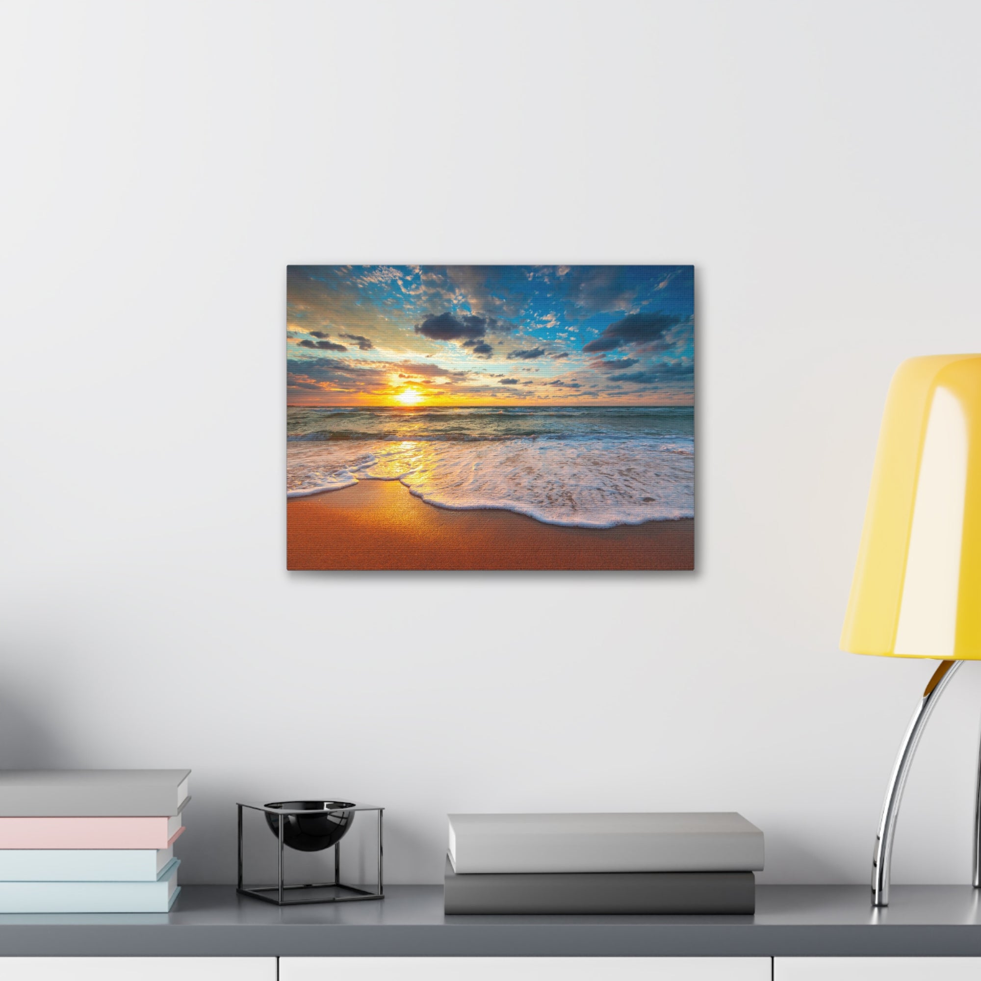 Beach Sunrise Tropical Sea Ocean Canvas Wall Art for Home Decor Ready-to-Hang-Express Your Love Gifts