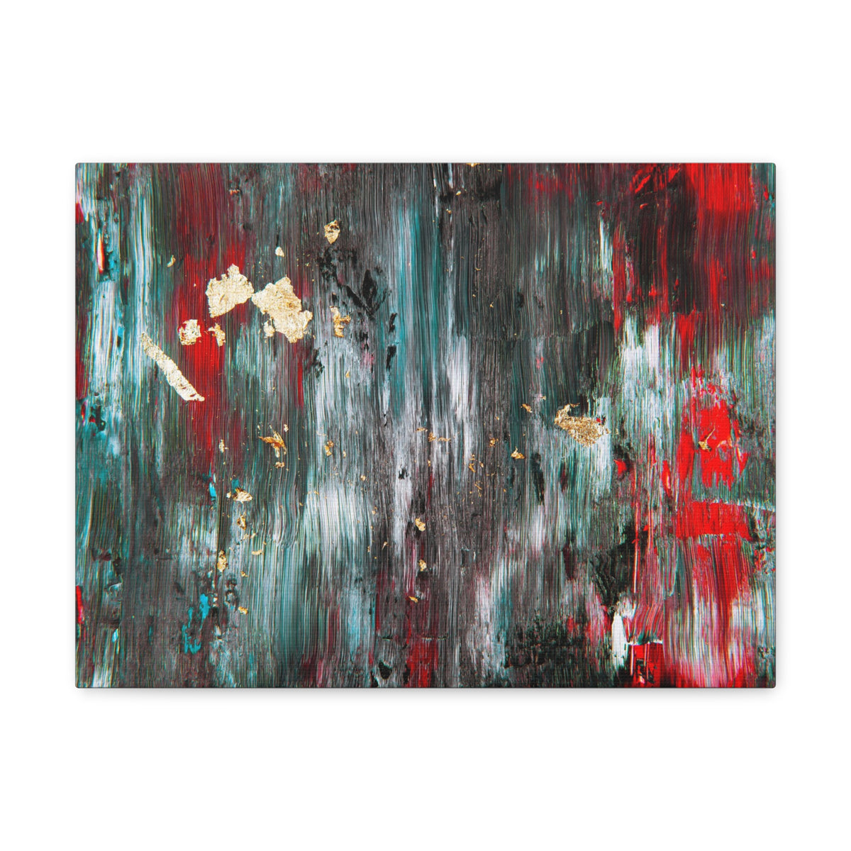 Abstract Art Gold Textured White Red Black Brushstrokes Painting Canvas Wall Art for Home Decor Ready-to-Hang-Express Your Love Gifts