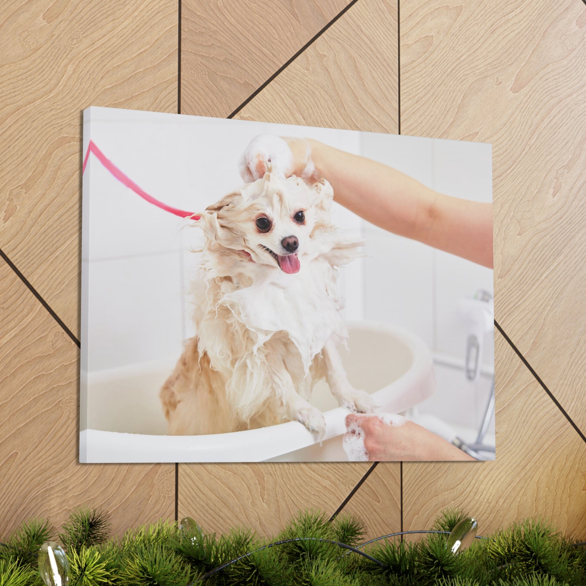 Funny Chihuahua Bathee Canvas Wall Art for Home Decor Ready-to-Hang-Express Your Love Gifts