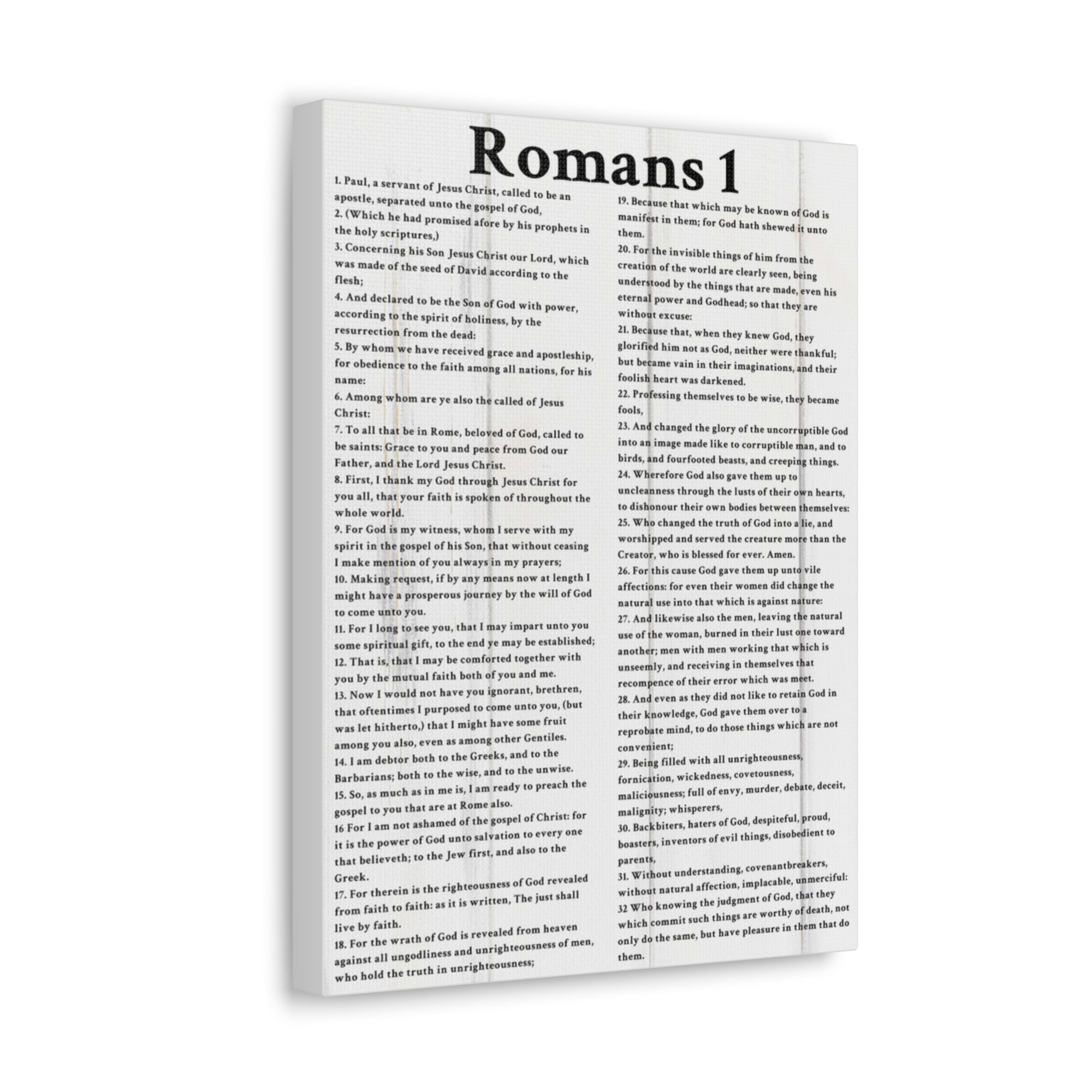 Scripture Walls Romans 1 White Bible Verse Canvas Christian Wall Art Ready to Hang Unframed-Express Your Love Gifts