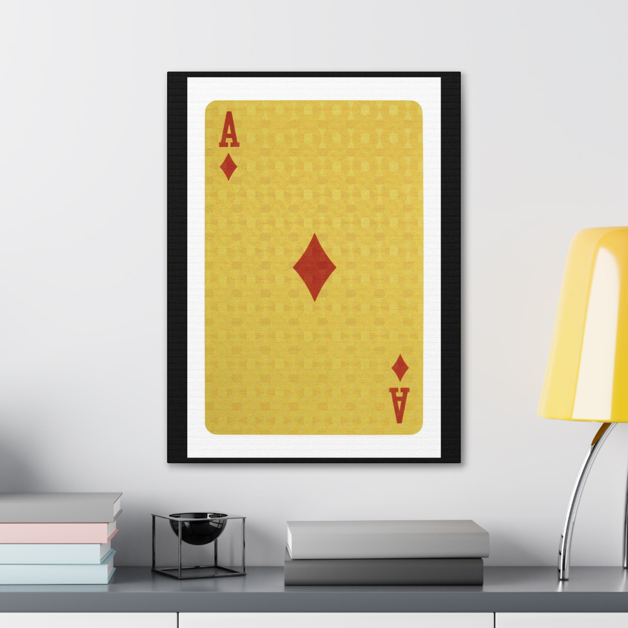 Ace Of Diamonds Isolated White Background Playing Card Canvas Wall Art for Home Decor Ready-to-Hang-Express Your Love Gifts