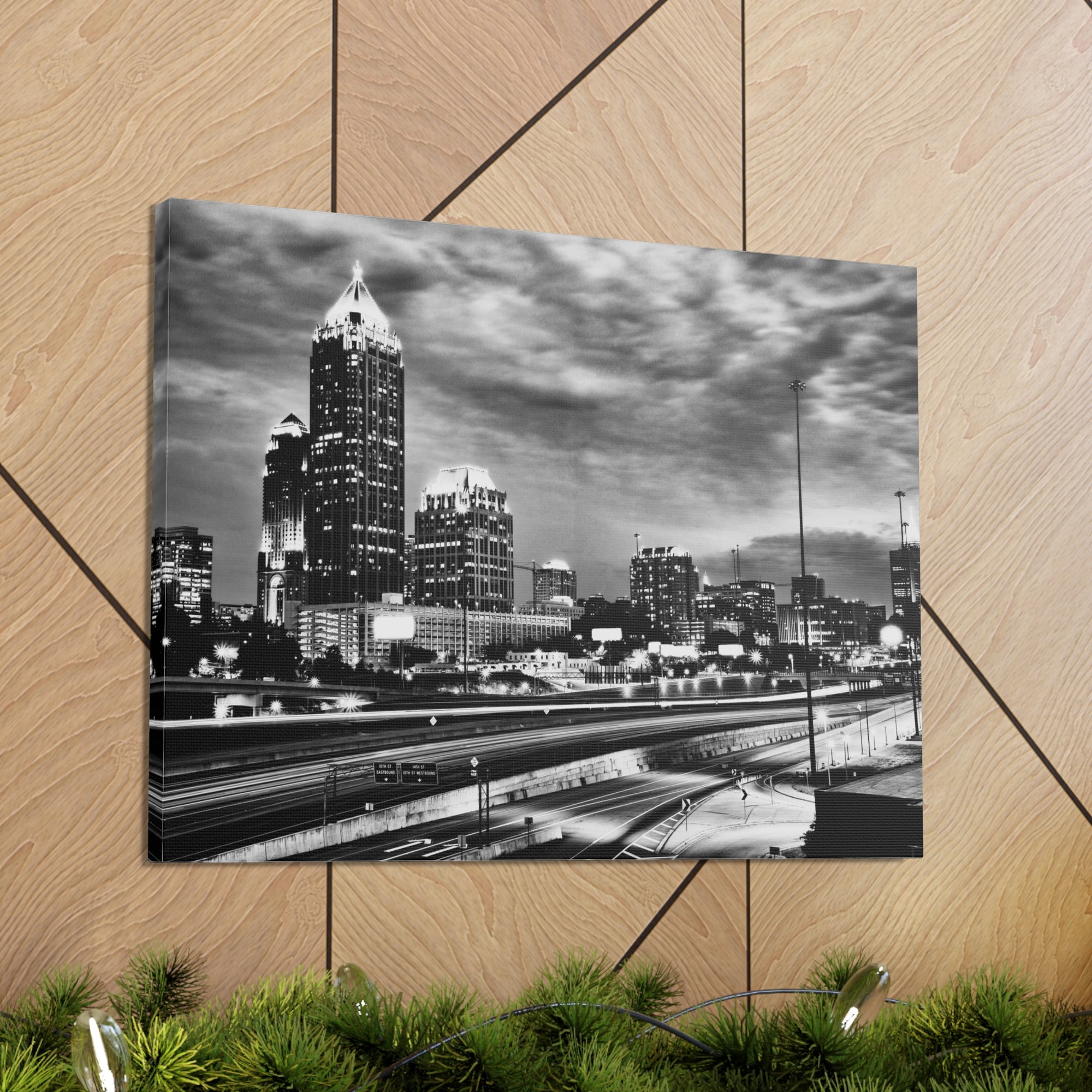 Atlanta Black And White Skyline Canvas Artwork High-Quality Breathtaking Stunning Cityscape for Home Decor Ready to Hang-Express Your Love Gifts