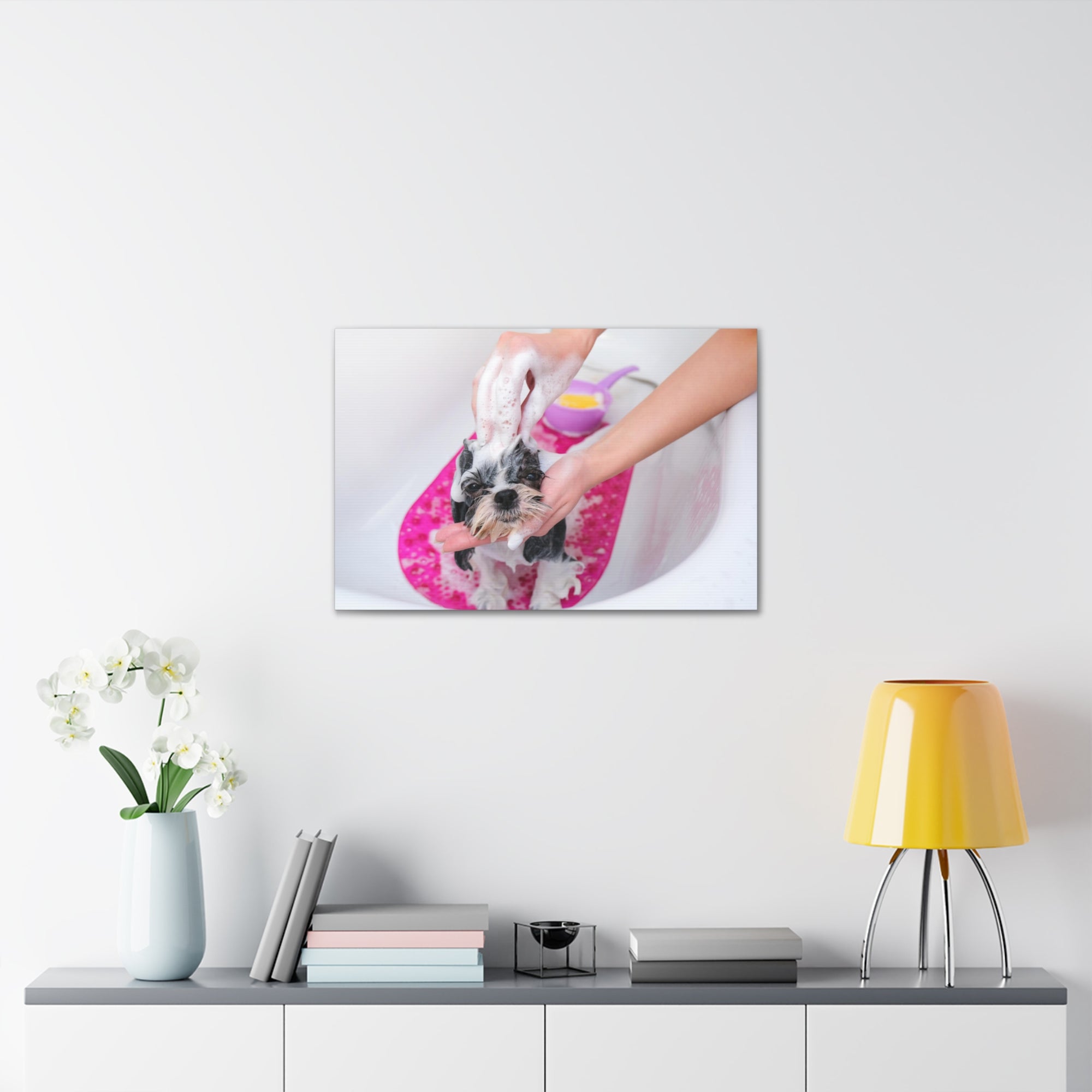 Funny Shih Tzu Bathee Canvas Wall Art for Home Decor Ready-to-Hang-Express Your Love Gifts