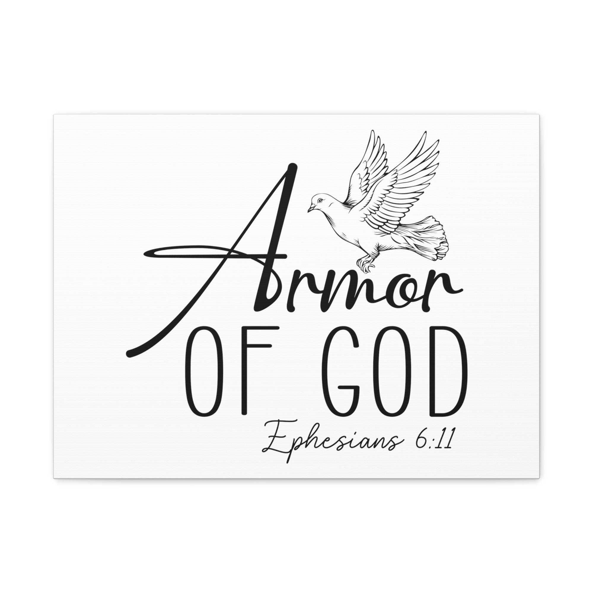 Scripture Walls Ephesians 6:11 Armor of God Bird Bible Verse Canvas Christian Wall Art Ready to Hang Unframed-Express Your Love Gifts