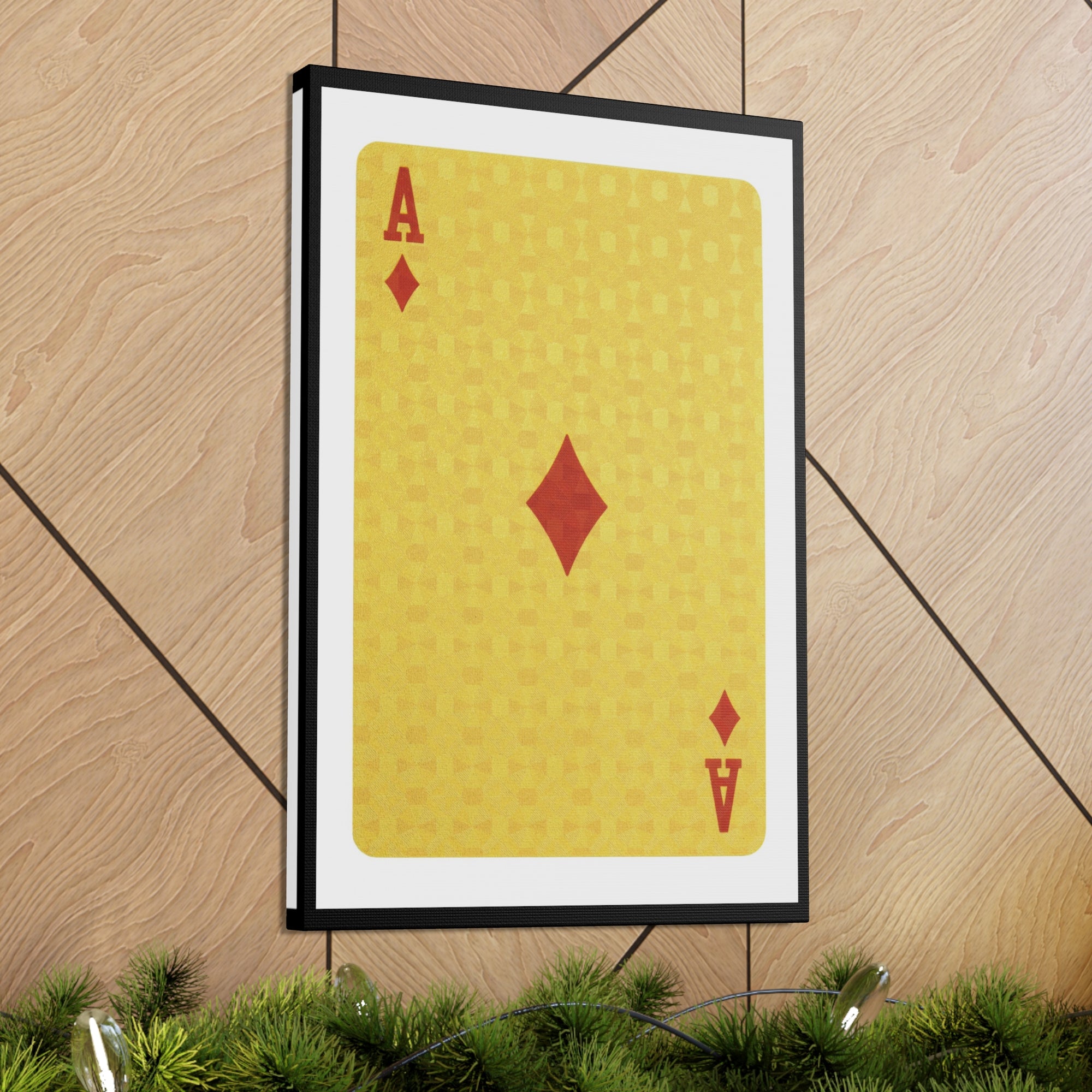 Ace Of Diamonds Isolated White Background Playing Card Canvas Wall Art for Home Decor Ready-to-Hang-Express Your Love Gifts