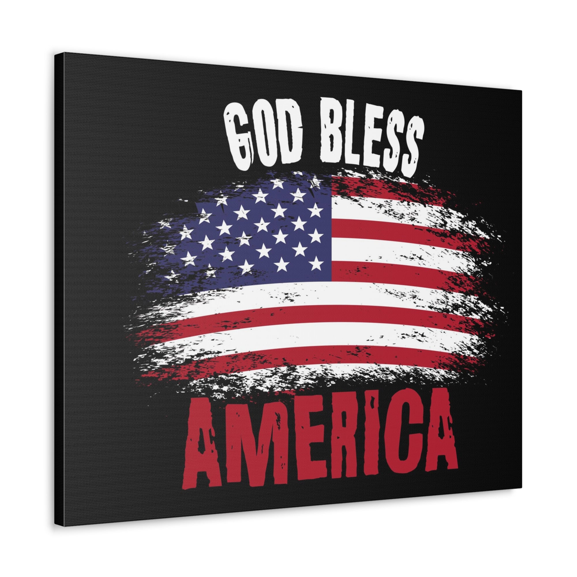 God Bless America On Black Background Canvas Wall Art for Home Decor Ready-to-Hang-Express Your Love Gifts