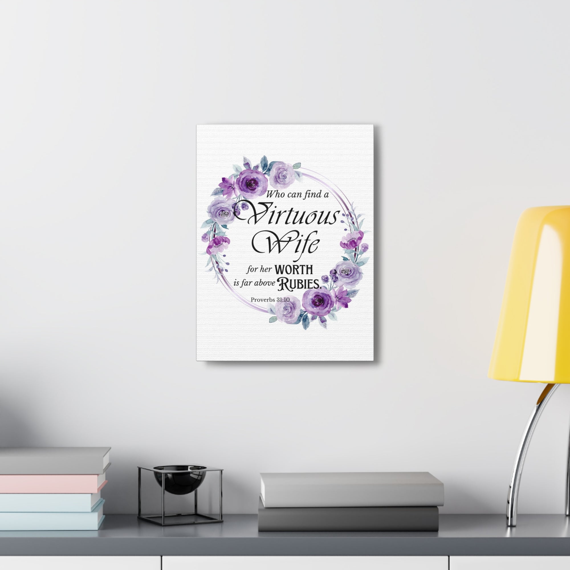 Scripture Walls Proverbs 31:10 A Virtuous Wife Bible Verse Canvas Christian Wall Art Ready to Hang Unframed-Express Your Love Gifts