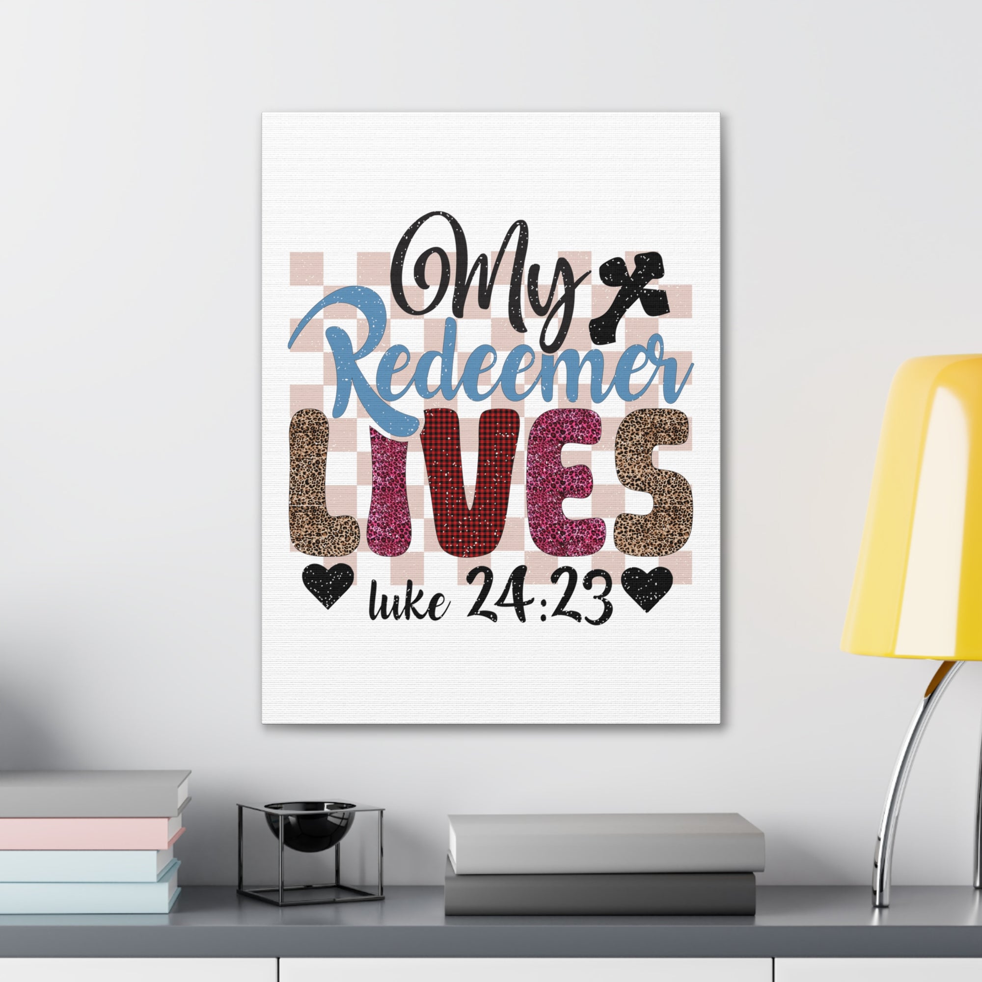 Scripture Walls Luke 24:23 My Redeemer Lives Bible Verse Canvas Christian Wall Art Ready to Hang Unframed-Express Your Love Gifts