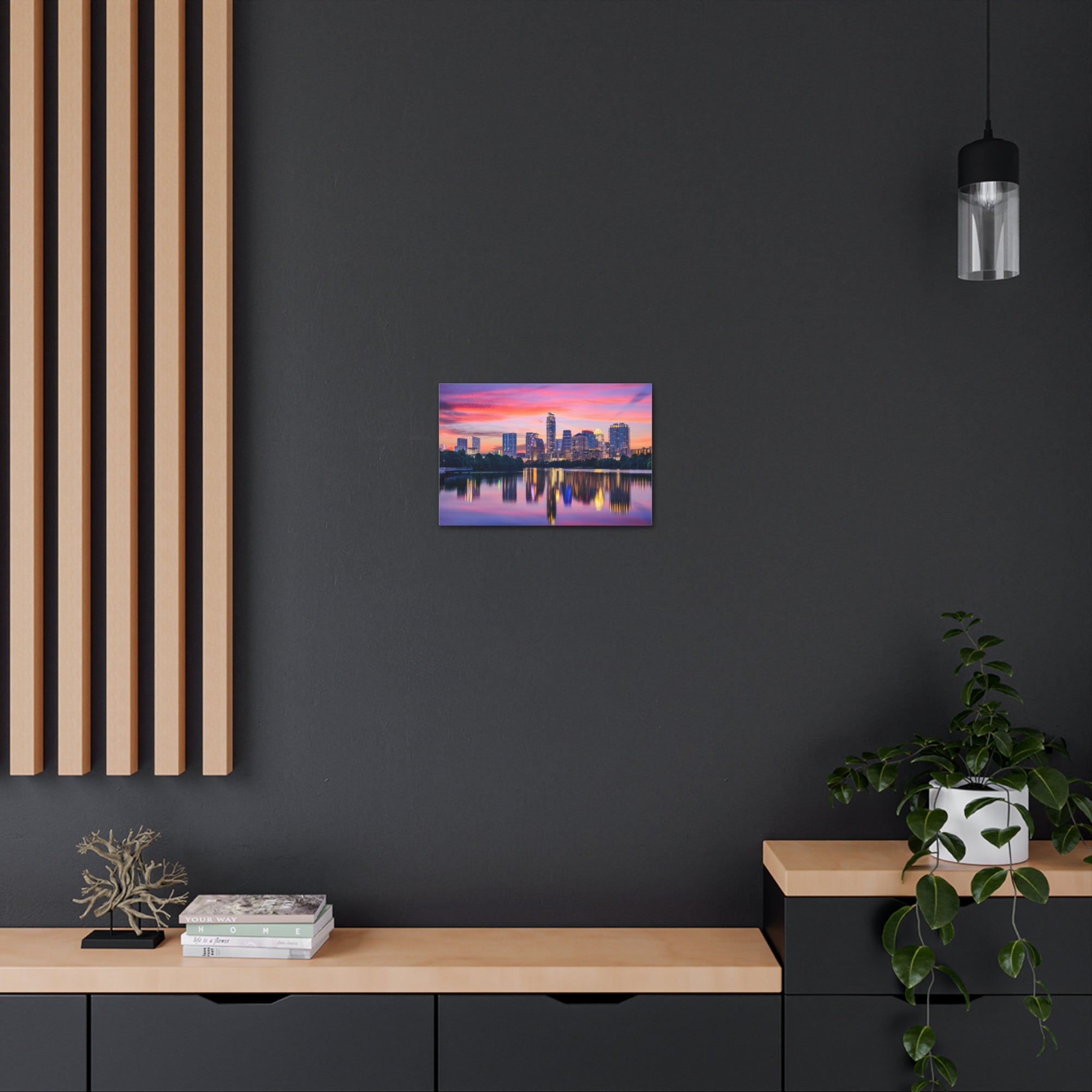 Austin Night Skyline Canvas Artwork High-Quality Breathtaking Stunning Cityscape for Home Decor Ready to Hang-Express Your Love Gifts