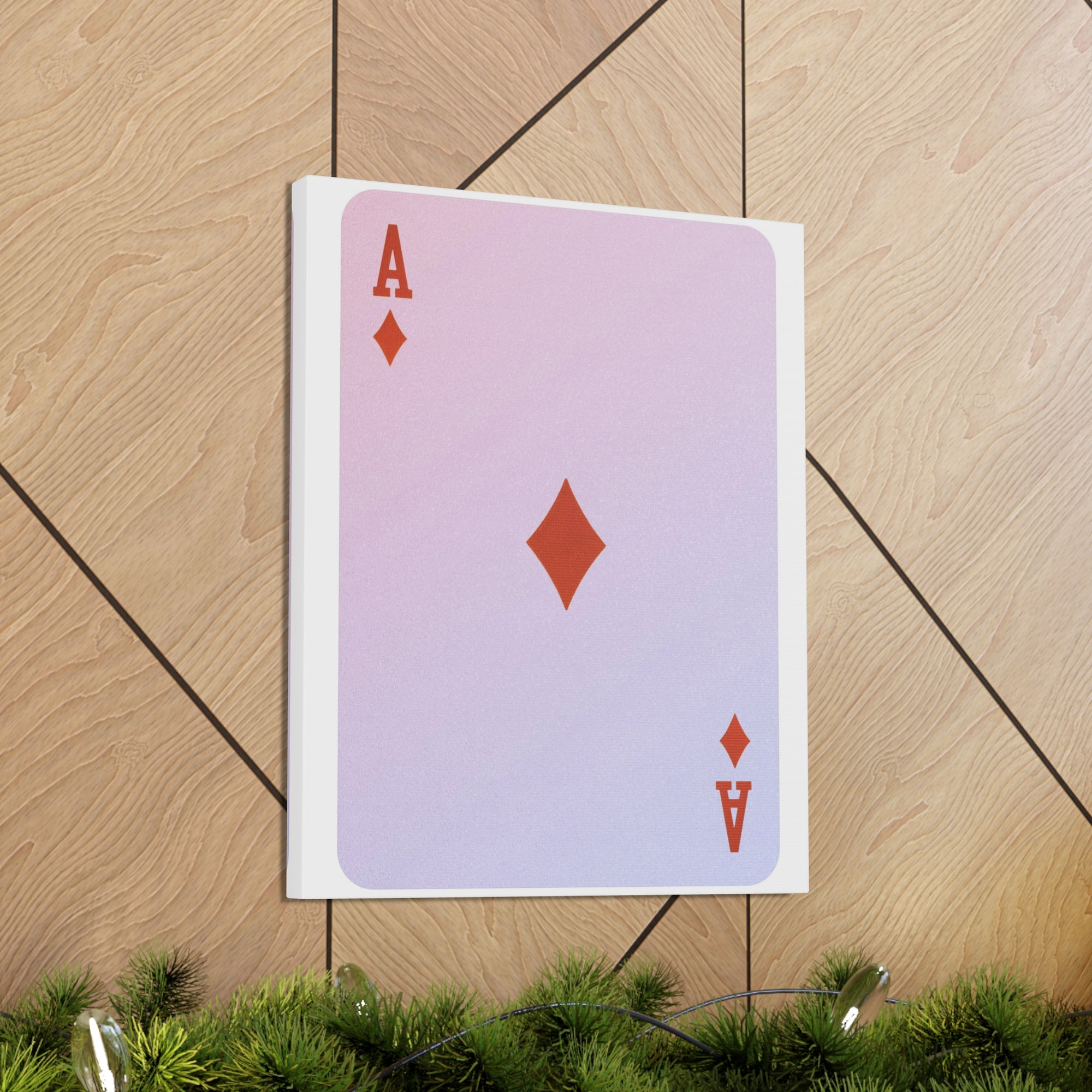 Ace Of Diamonds Playing Card Canvas Wall Art for Home Decor Ready-to-Hang-Express Your Love Gifts