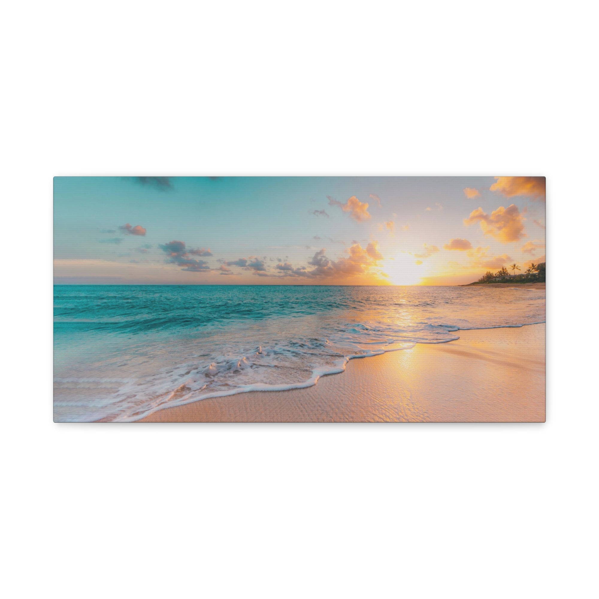 Beach Blue Sky Daylight Ocean Canvas Wall Art for Home Decor Ready-to-Hang-Express Your Love Gifts