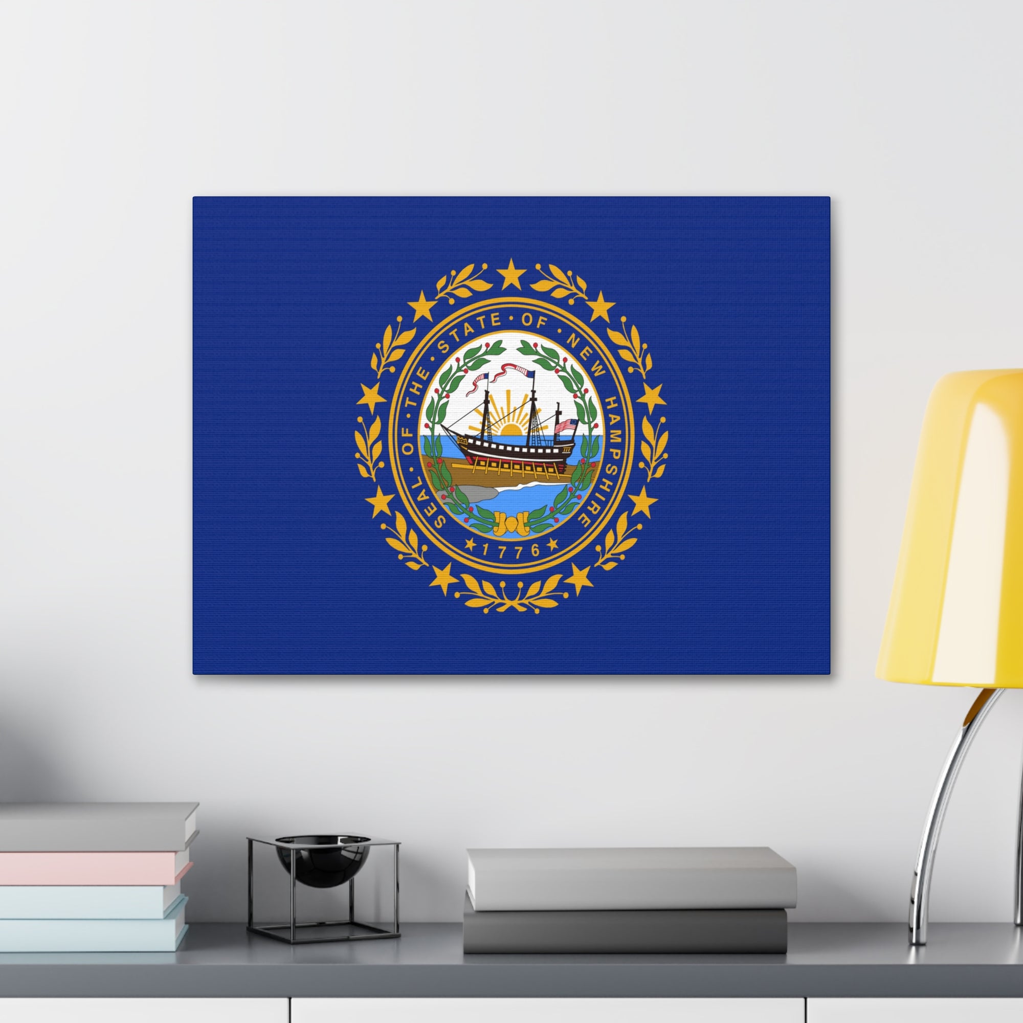 New Hampshire Stage Flag Canvas Vibrant Wall Art Unframed Home Decor-Express Your Love Gifts