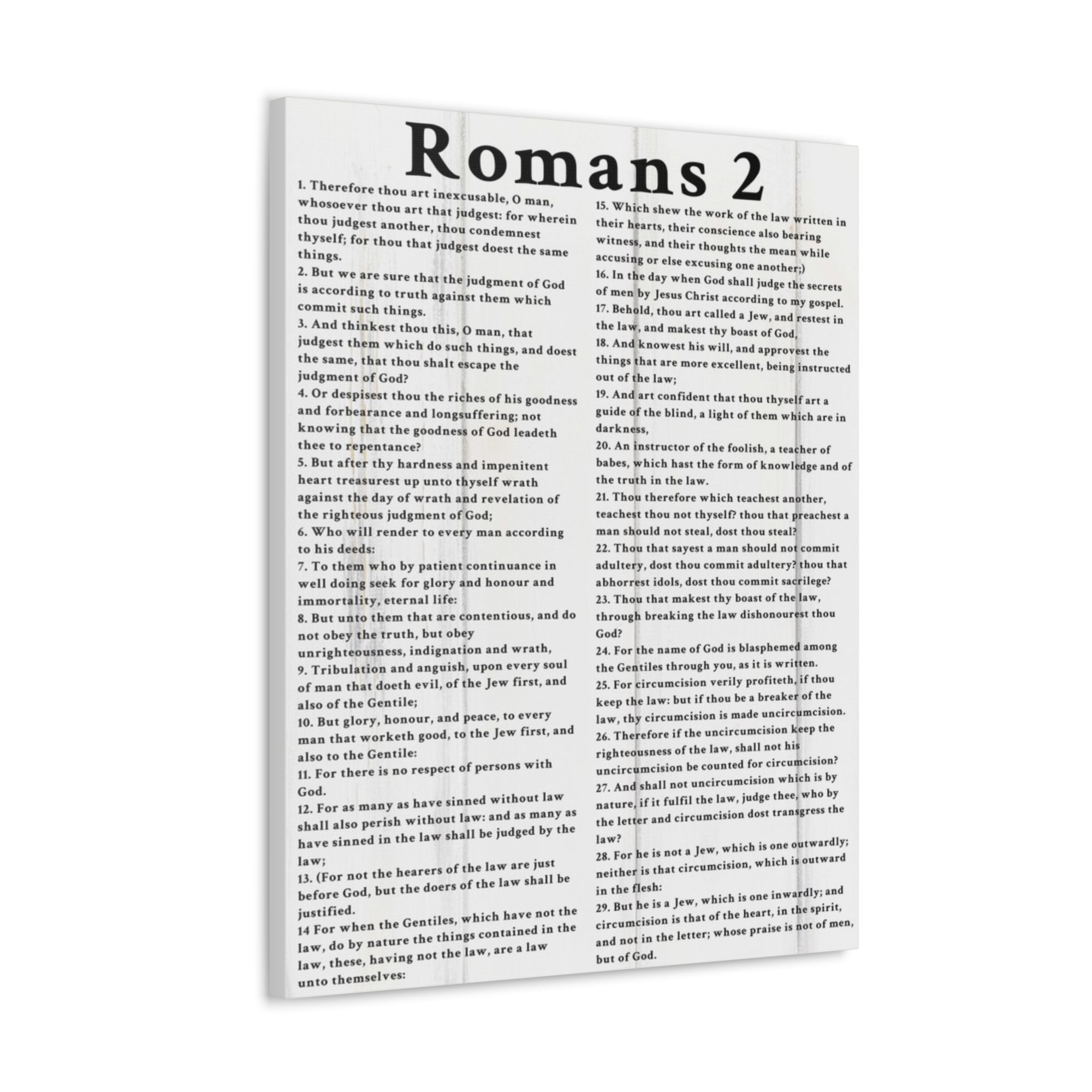 Scripture Walls Romans 2 White Bible Verse Canvas Christian Wall Art Ready to Hang Unframed-Express Your Love Gifts