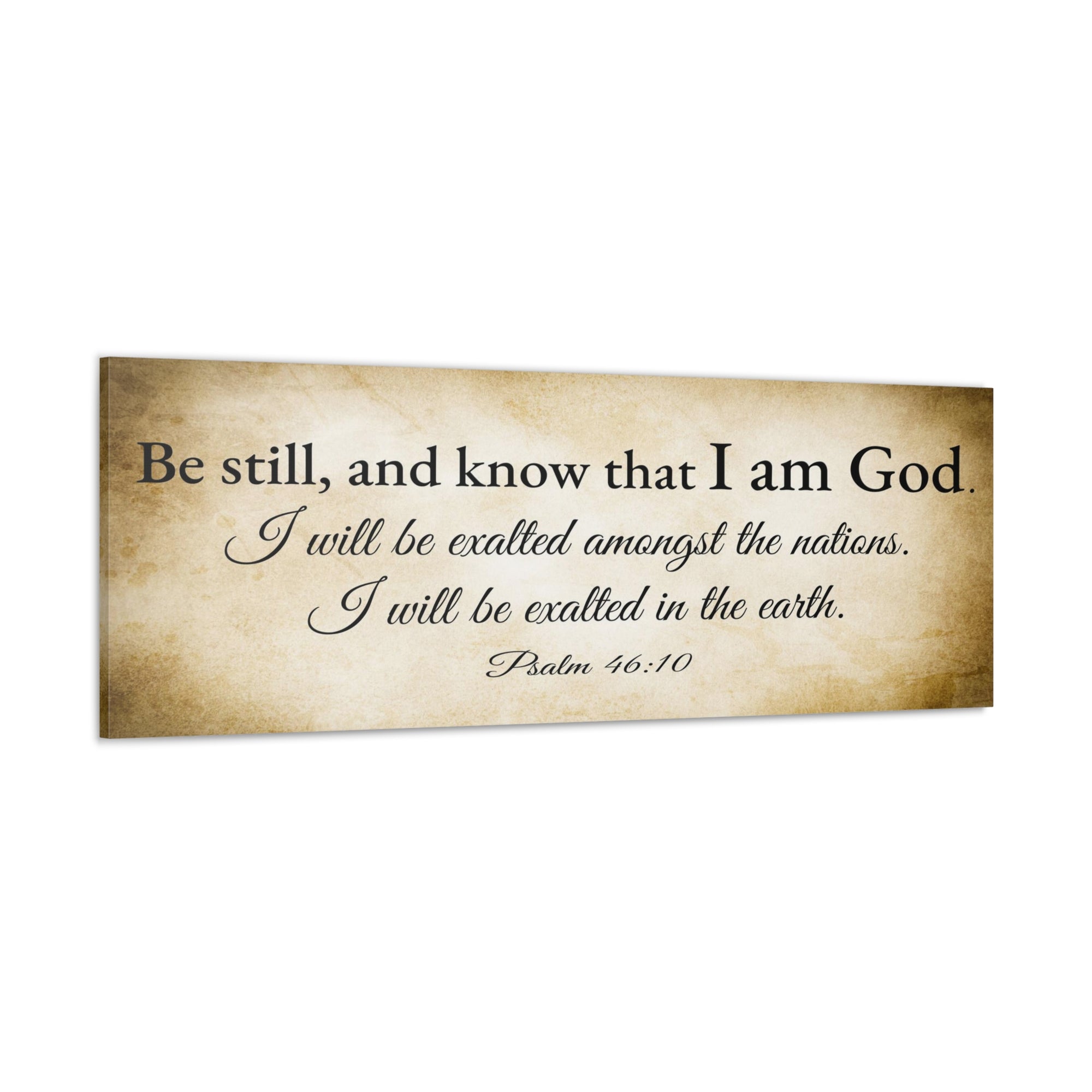 Scripture Walls Psalm 46:10 Gold Bible Verse Canvas Christian Wall Art Ready to Hang Unframed-Express Your Love Gifts