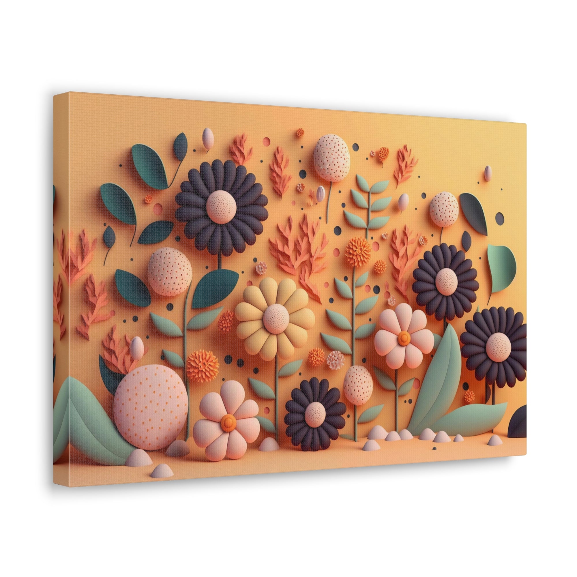 3D Floral Craft Wallpaper Flower Canvas Wall Art for Home Decor Ready-to-Hang-Express Your Love Gifts