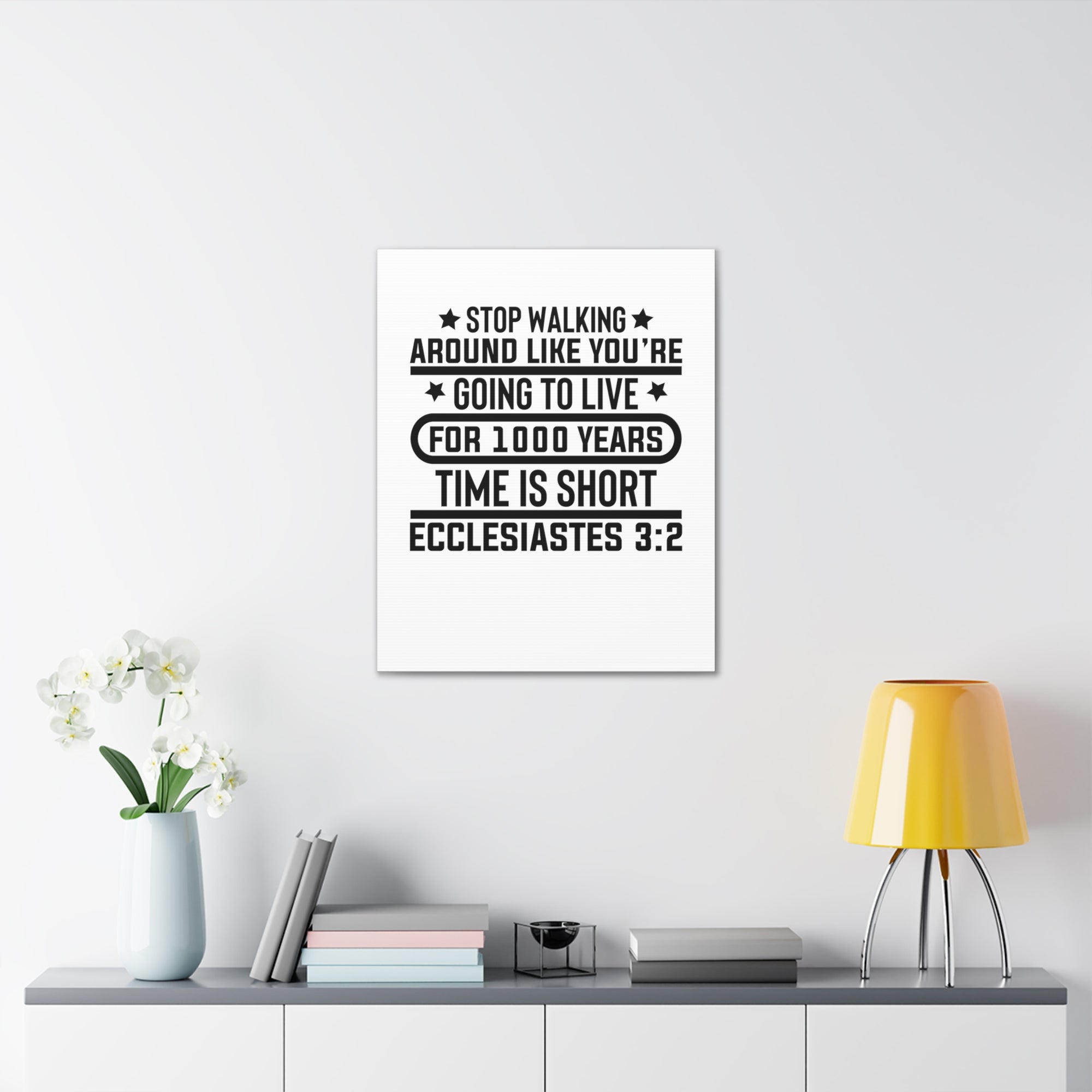 Scripture Walls Ecclesiastes 3:2 Time is Short Bible Verse Canvas Christian Wall Art Ready to Hang Unframed-Express Your Love Gifts