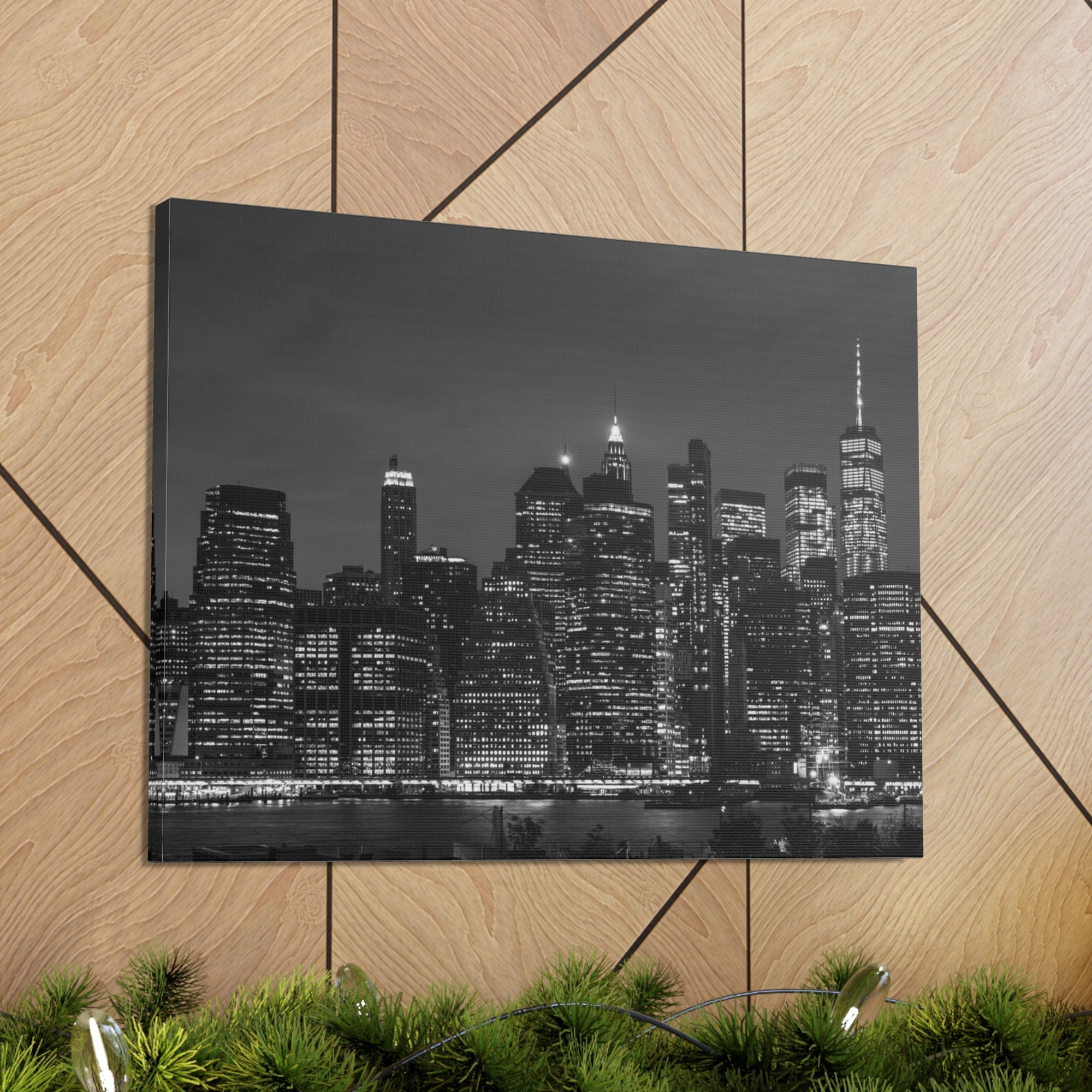 Brooklyn Black And White Skyline Canvas Artwork High-Quality Breathtaking Stunning Cityscape for Home Decor Ready to Hang-Express Your Love Gifts