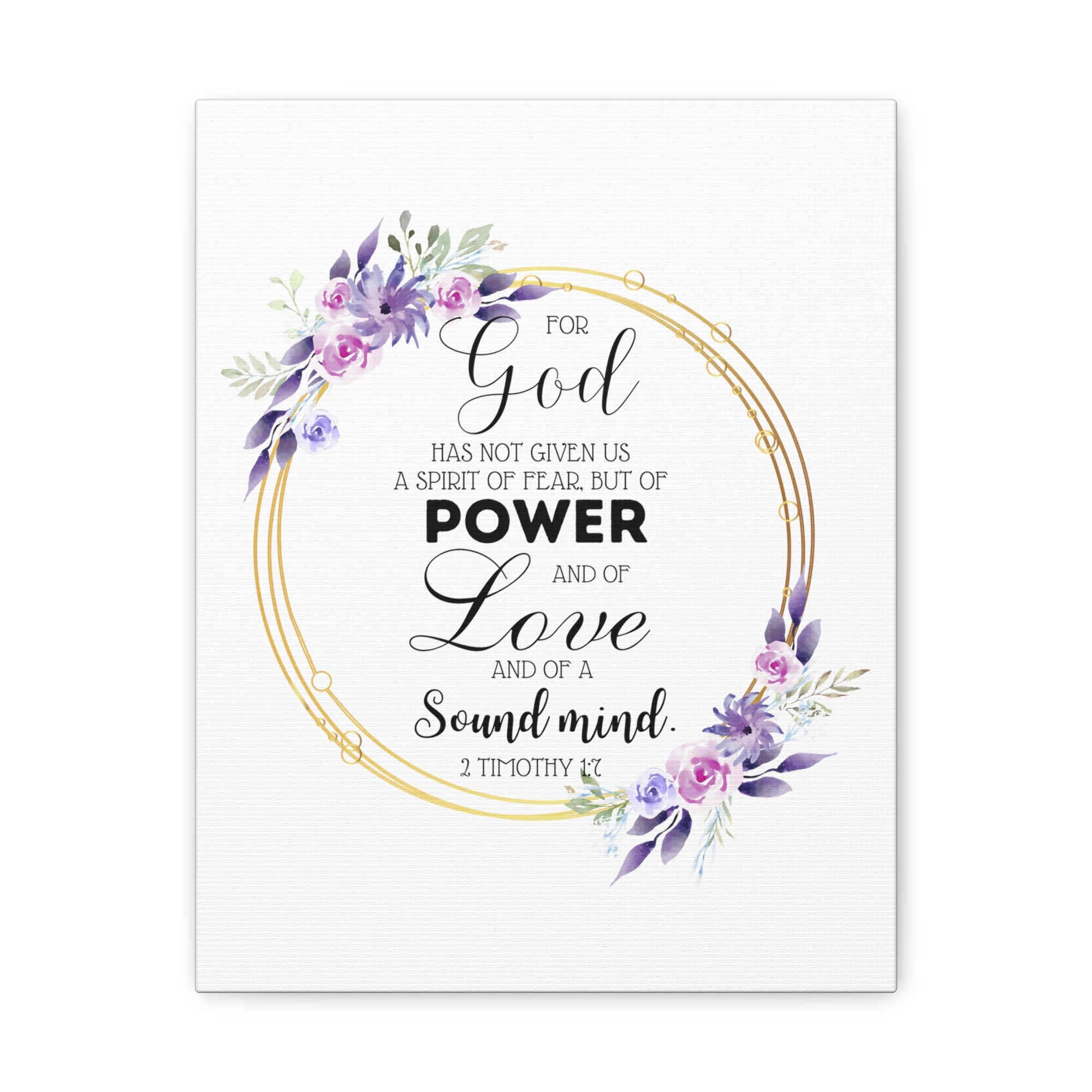 Scripture Walls 2 Timothy 1:7 Power Bible Verse Canvas Christian Wall Art Ready to Hang Unframed-Express Your Love Gifts