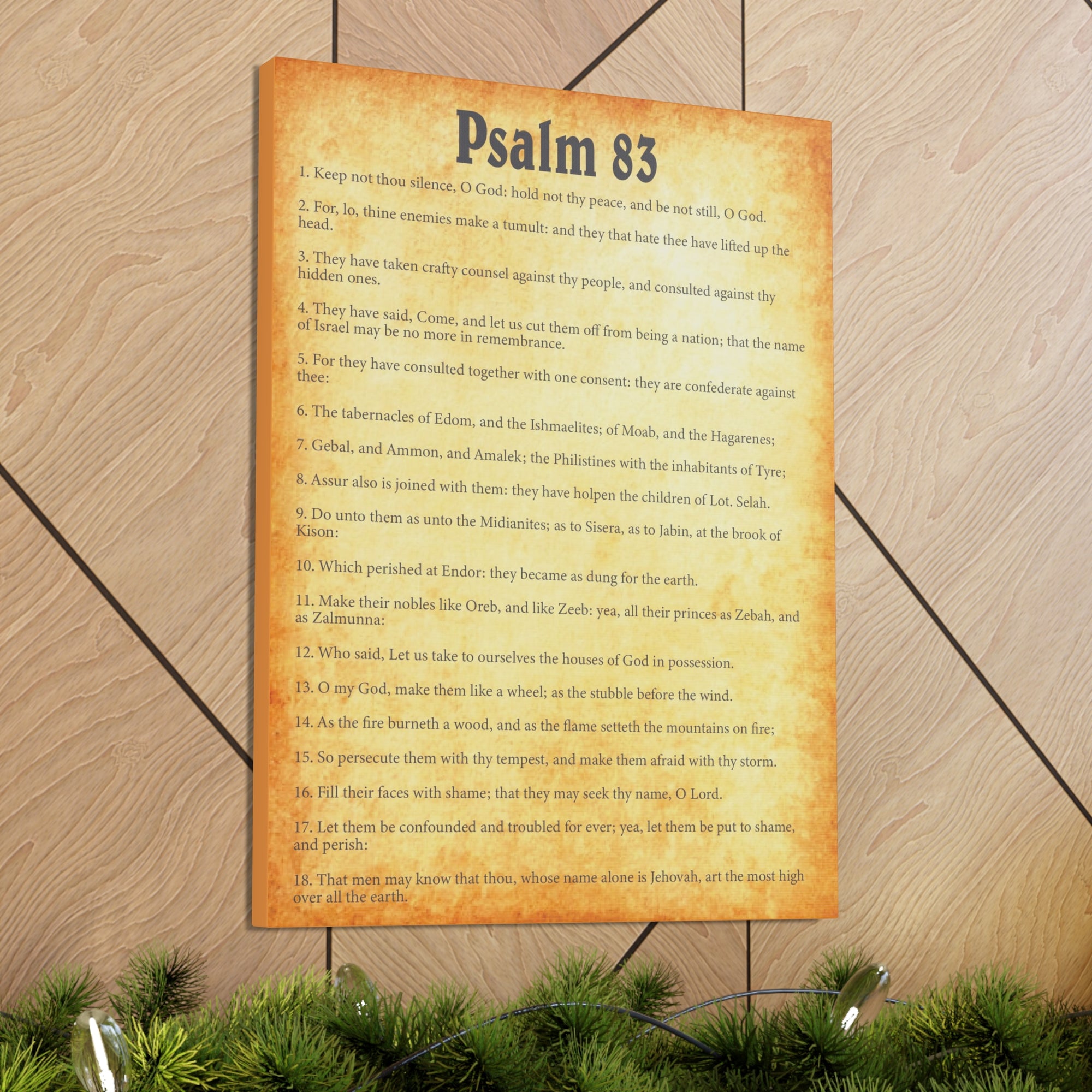 Scripture Walls Psalm 83 Gold Bible Chapter Canvas Christian Wall Art Ready to Hang Unframed-Express Your Love Gifts